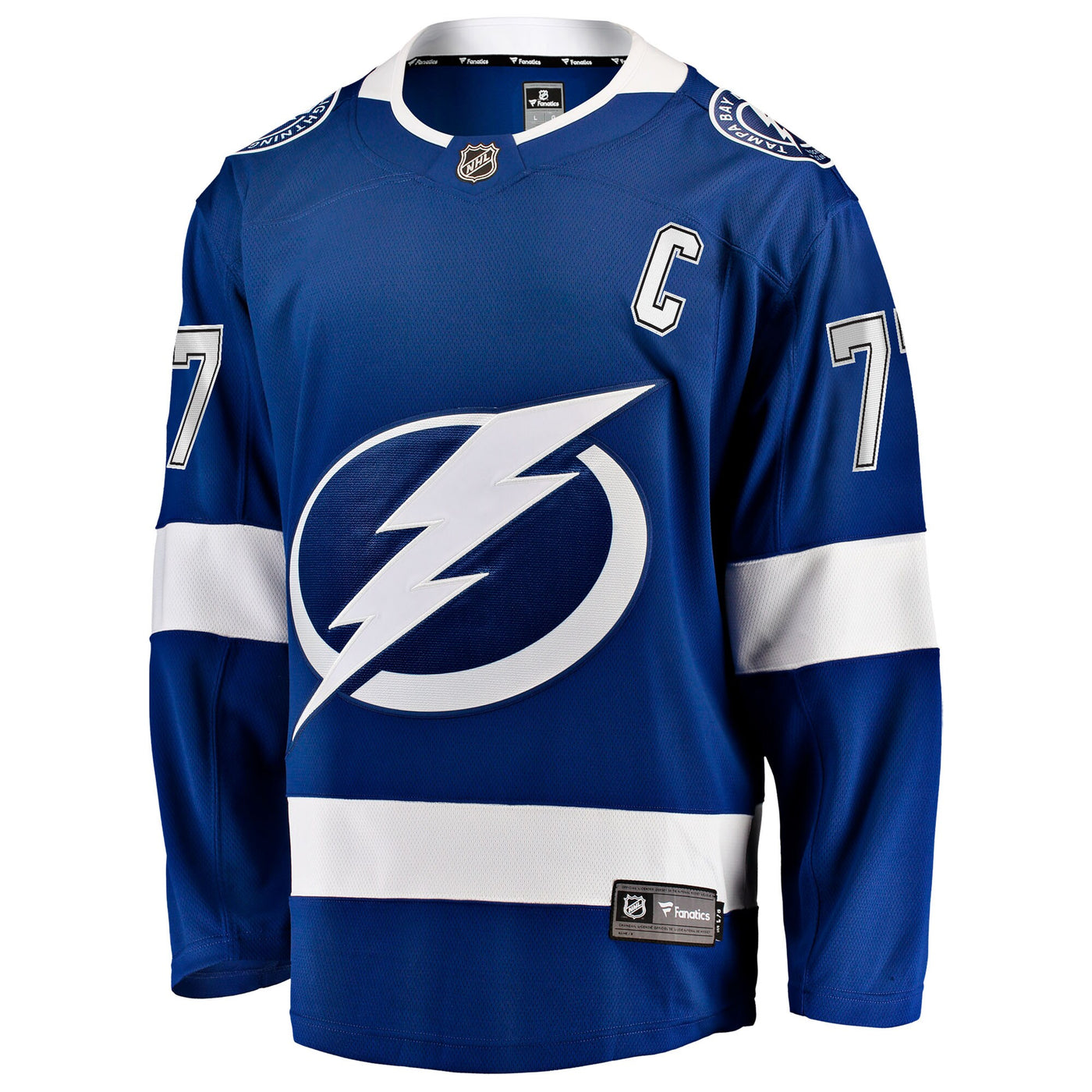 Tampa Bay Lightning Victor Hedman Fanatics Blue Home Captain Patch Breakaway Jersey