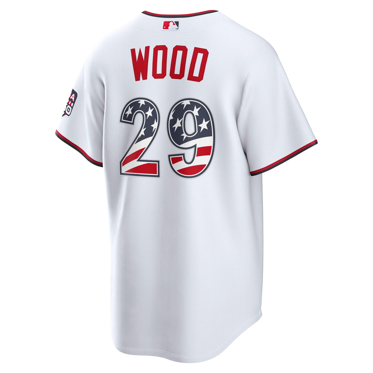 Fourth of July Washington Nationals James Wood White USA 250 Stadium Jersey