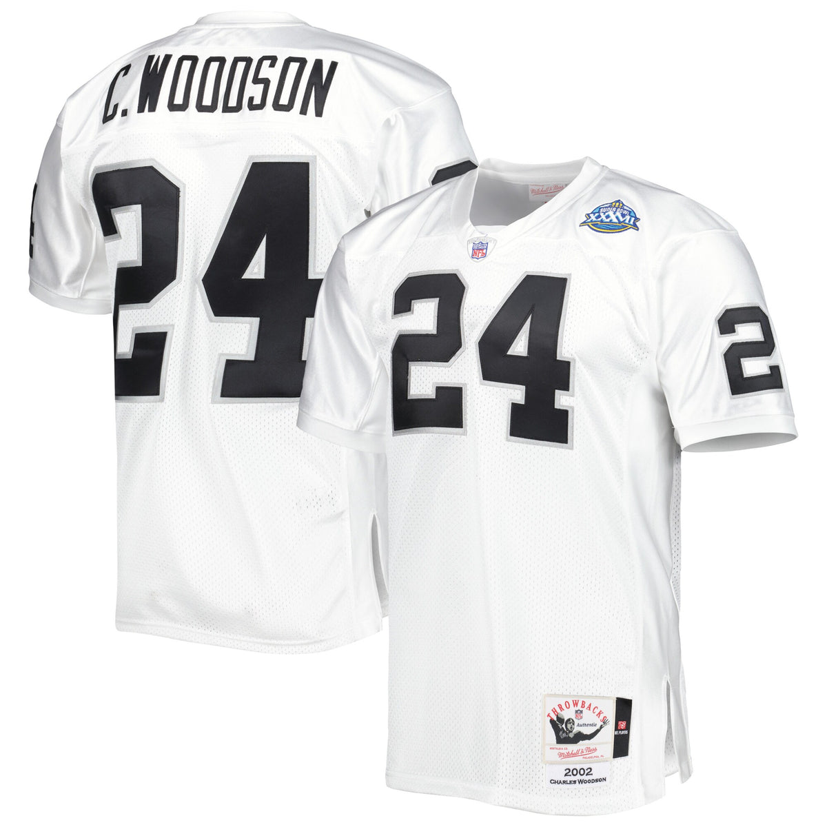 Las Vegas Raiders 2002 Charles Woodson Mitchell & Ness White Authentic Throwback Retired Player Jersey