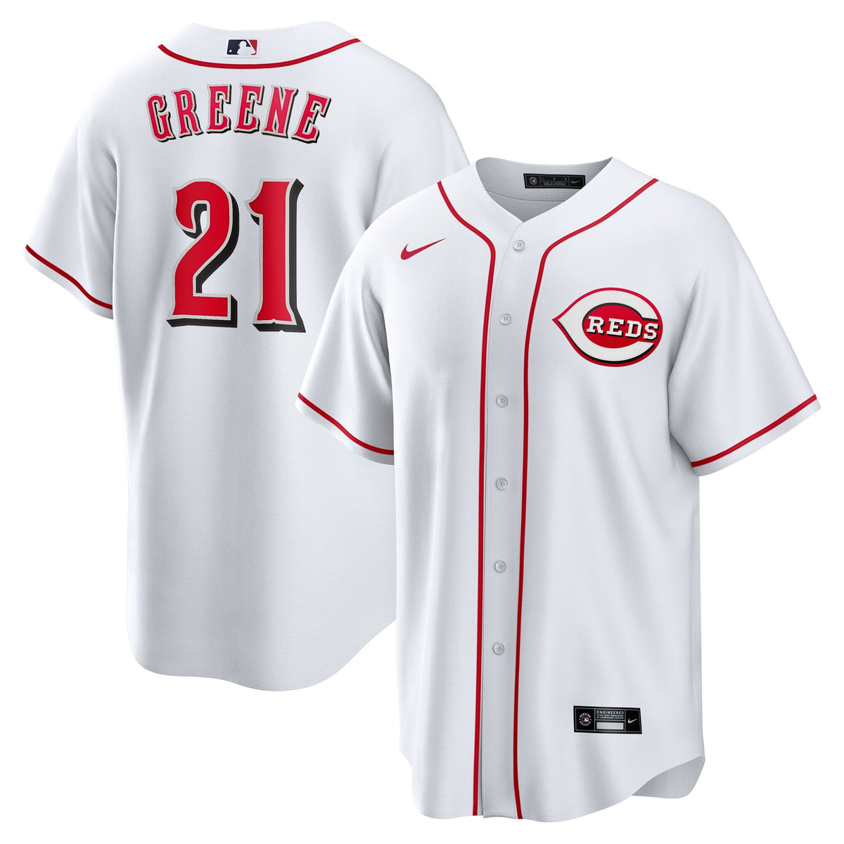 Cincinnati Reds Hunter Greene White Home Replica Jersey