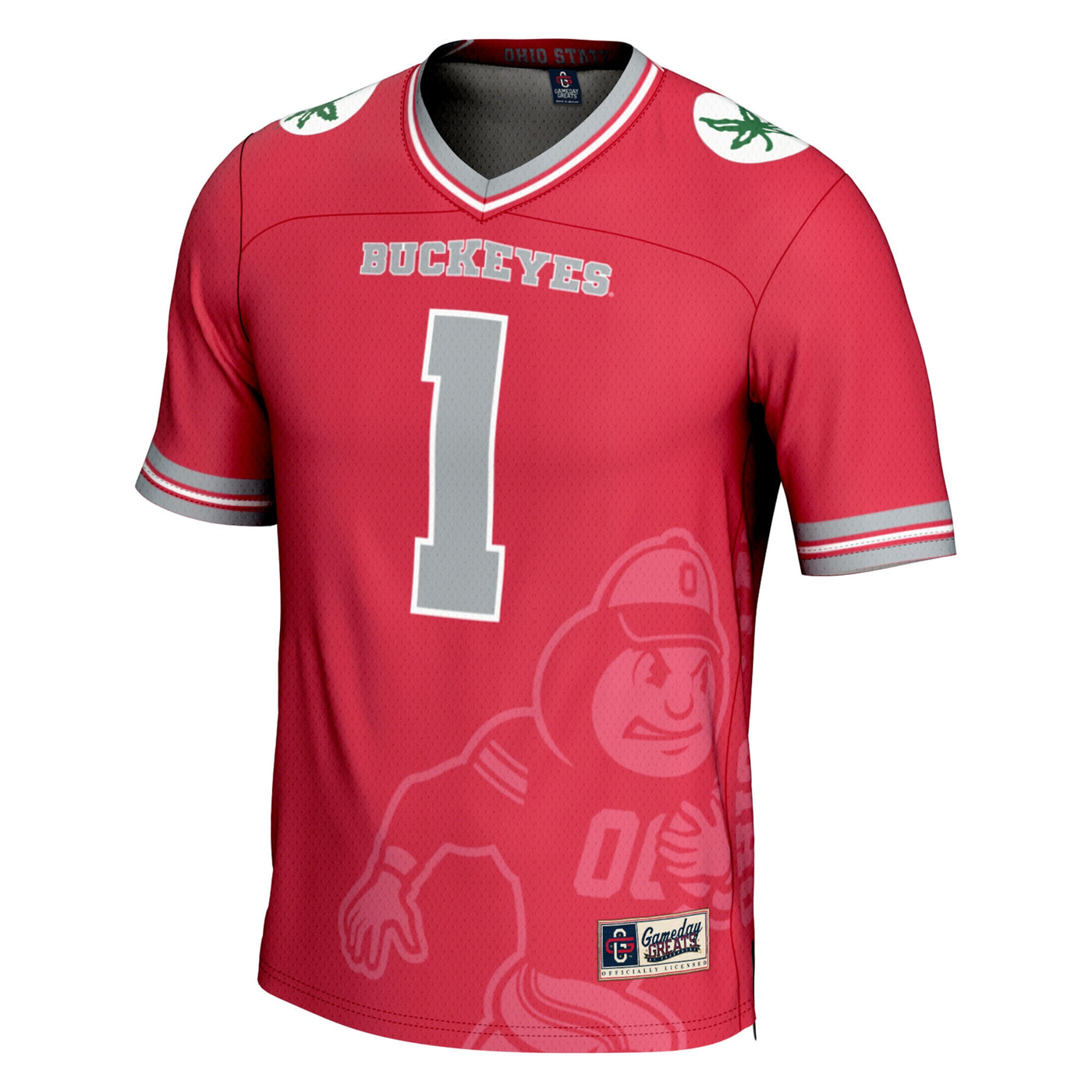 GameDay Greats #1 Scarlet Ohio State Buckeyes Icon Print Football Fashion Jersey