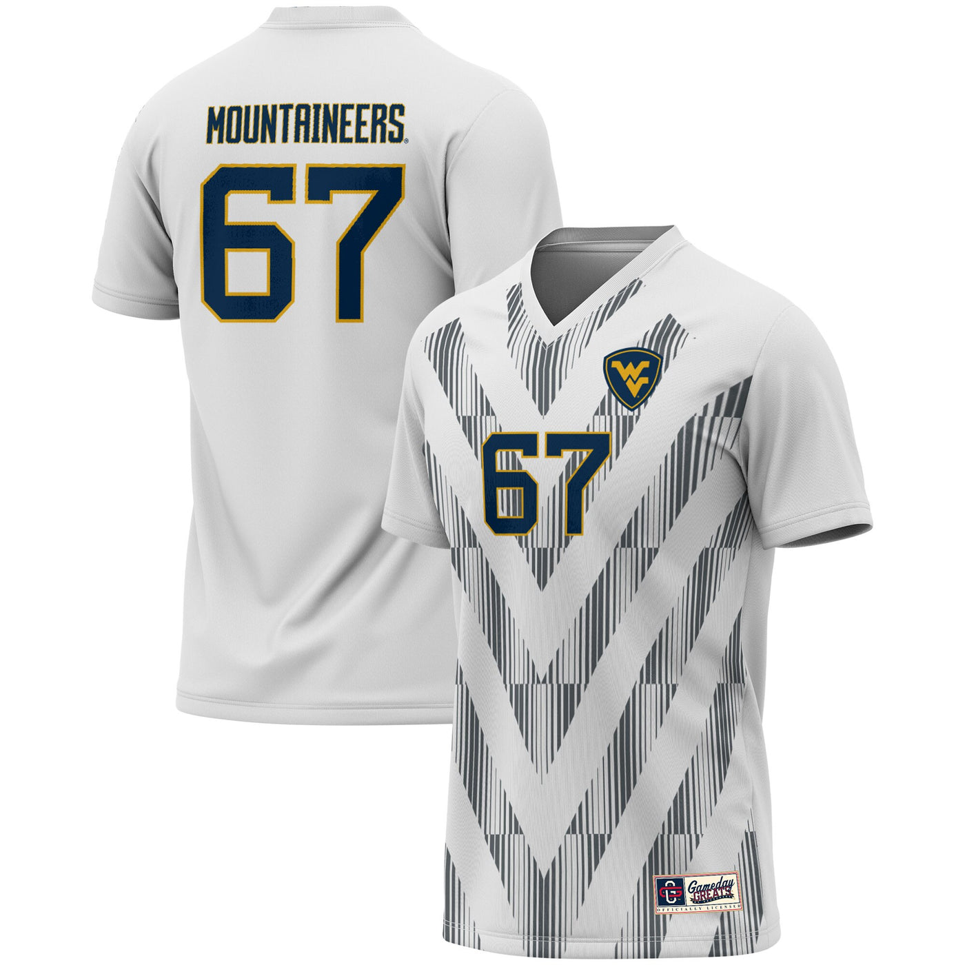 GameDay Greats #1 White West Virginia Mountaineers Lightweight Soccer Fashion Jersey