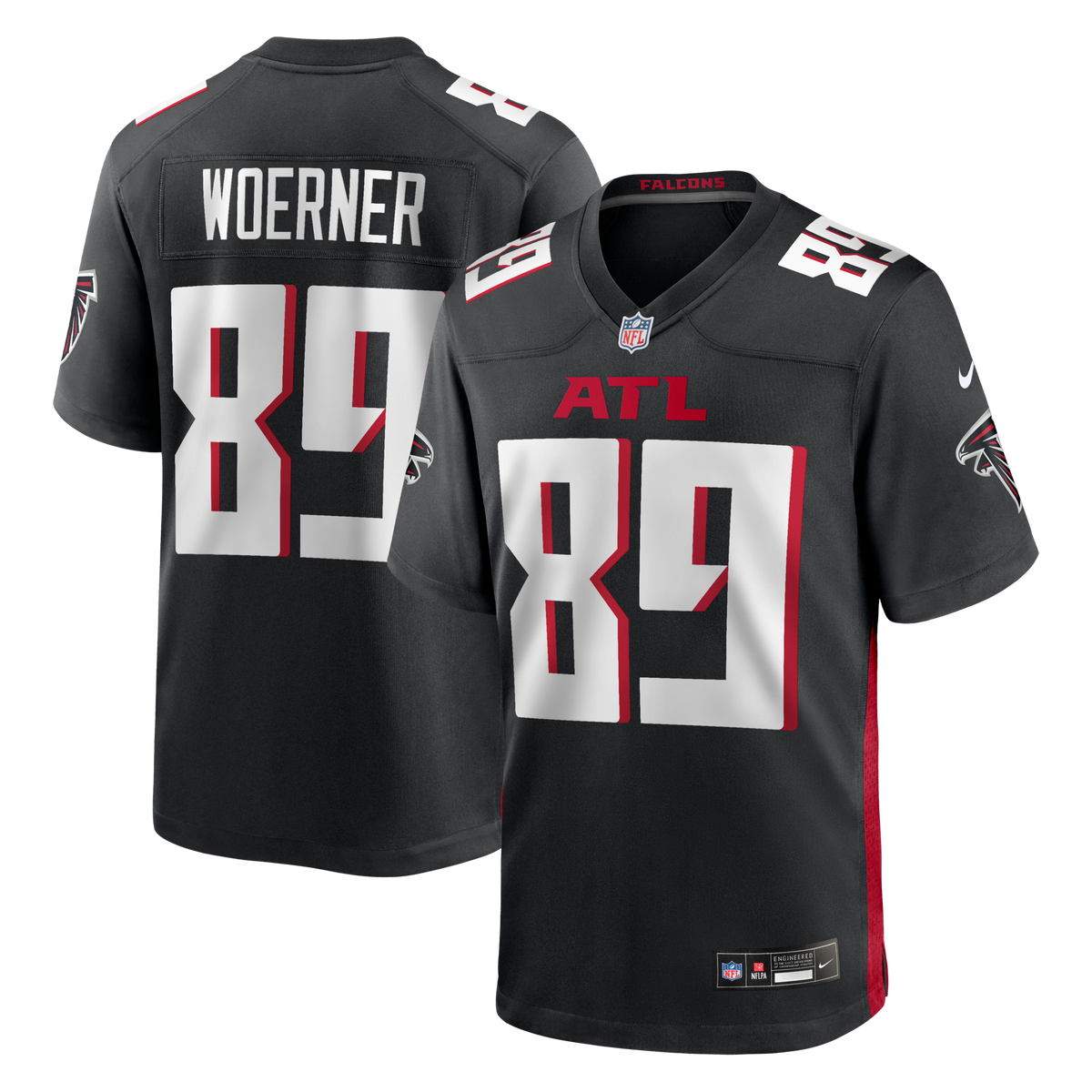 Atlanta Falcons Charlie Woerner Black Game Jersey