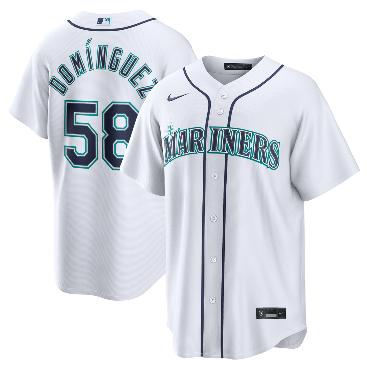 Seattle Mariners Seranthony Domínguez White Home Replica Jersey
