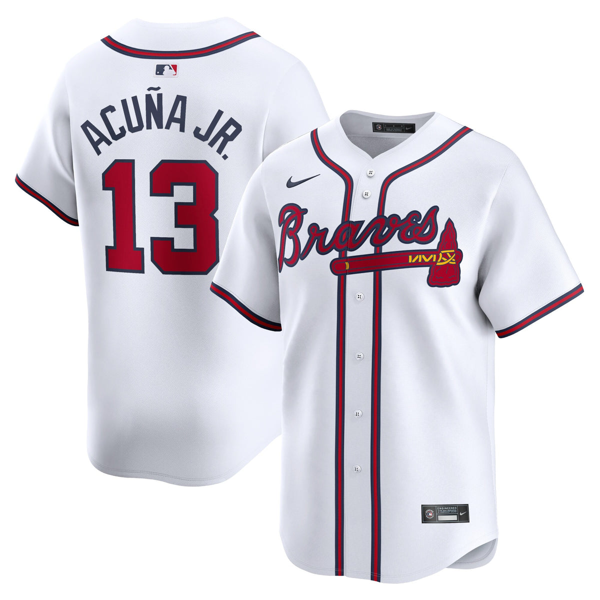 Atlanta Braves Ronald Acuña Jr. White Home Limited Player Jersey
