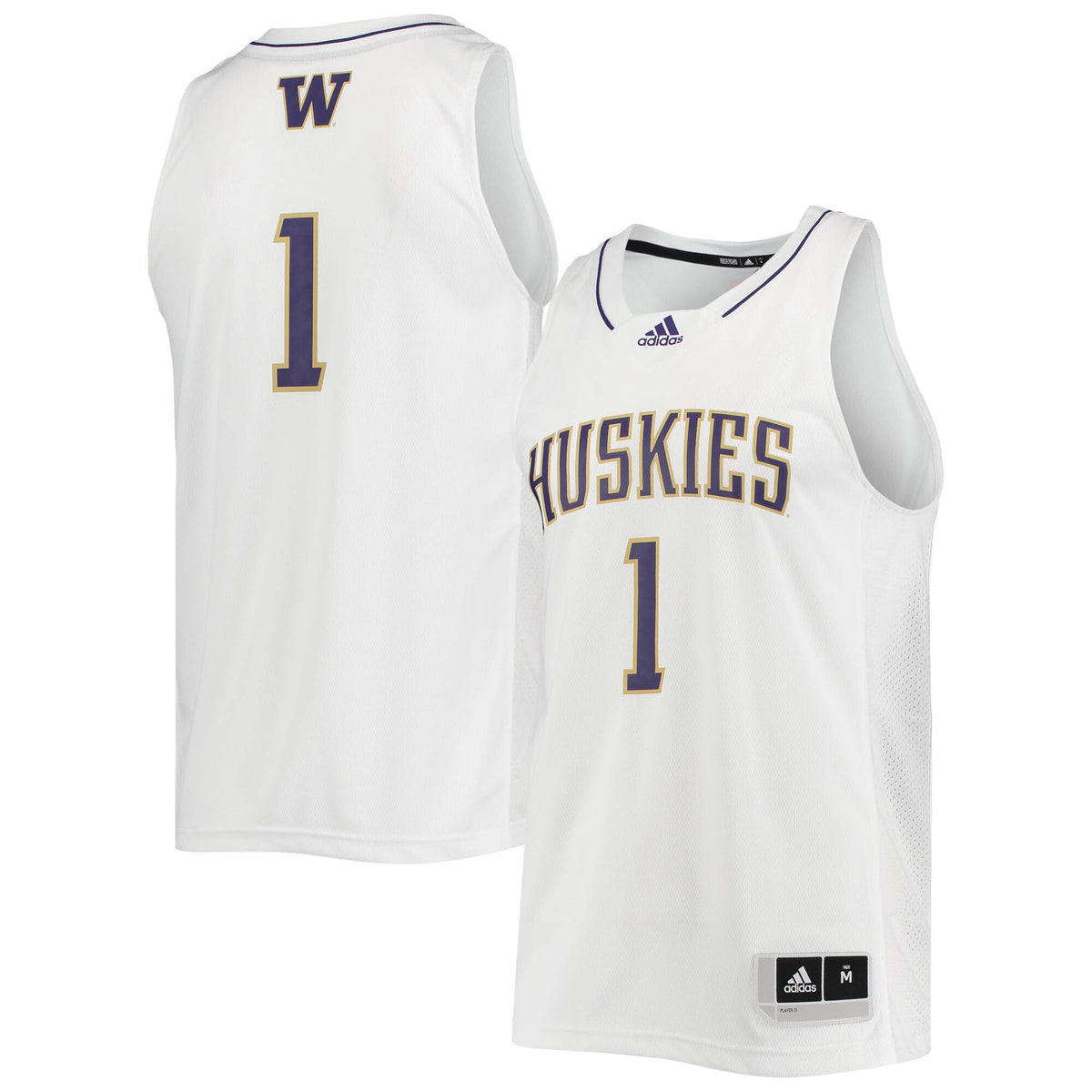 #1 Washington Huskies Swingman Basketball Jersey - White