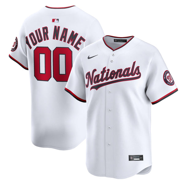 Washington Nationals White Home Limited Custom Jersey