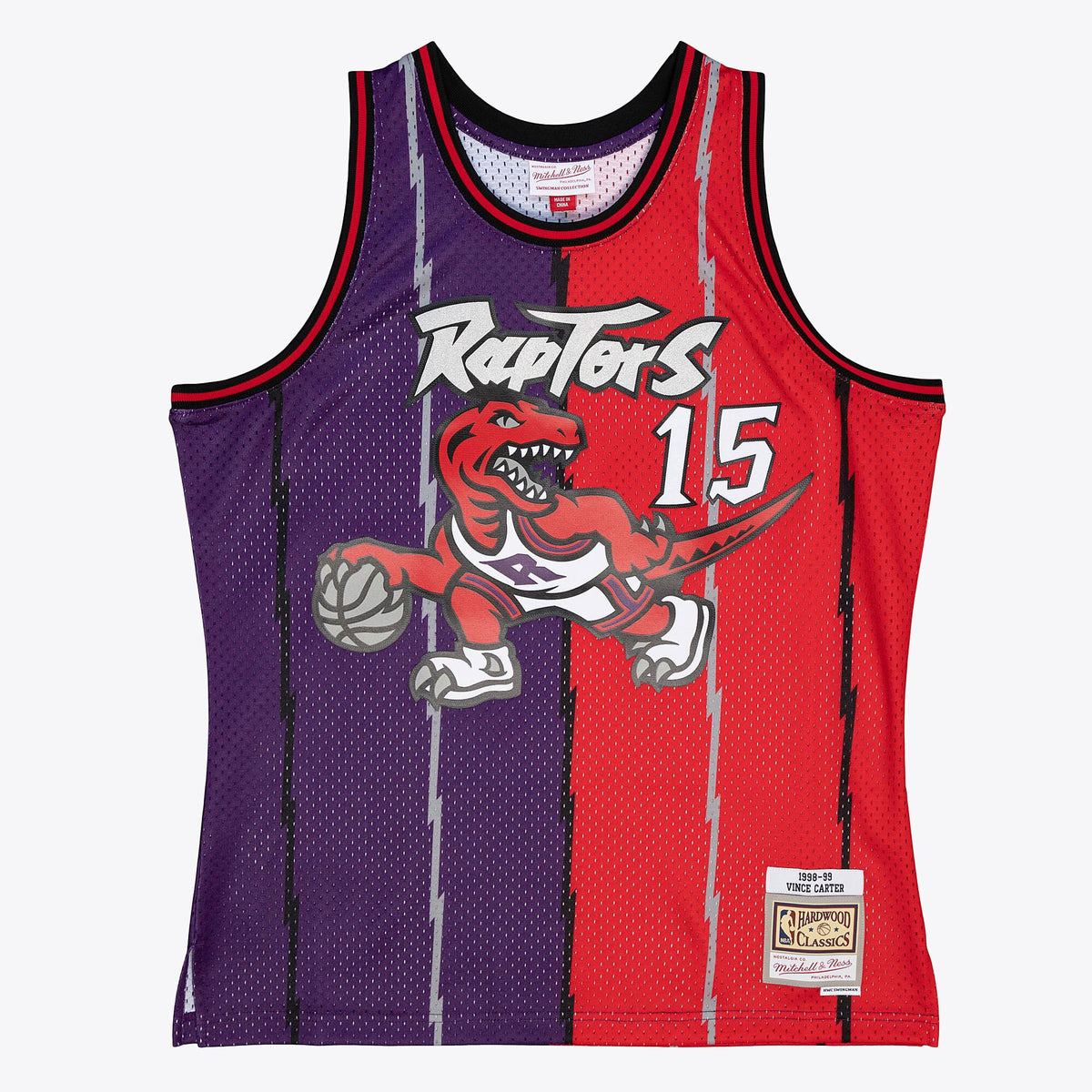 Toronto Raptors Mitchell & Ness Vince Carter 1998 Split Swingman Jersey - Purple/Red