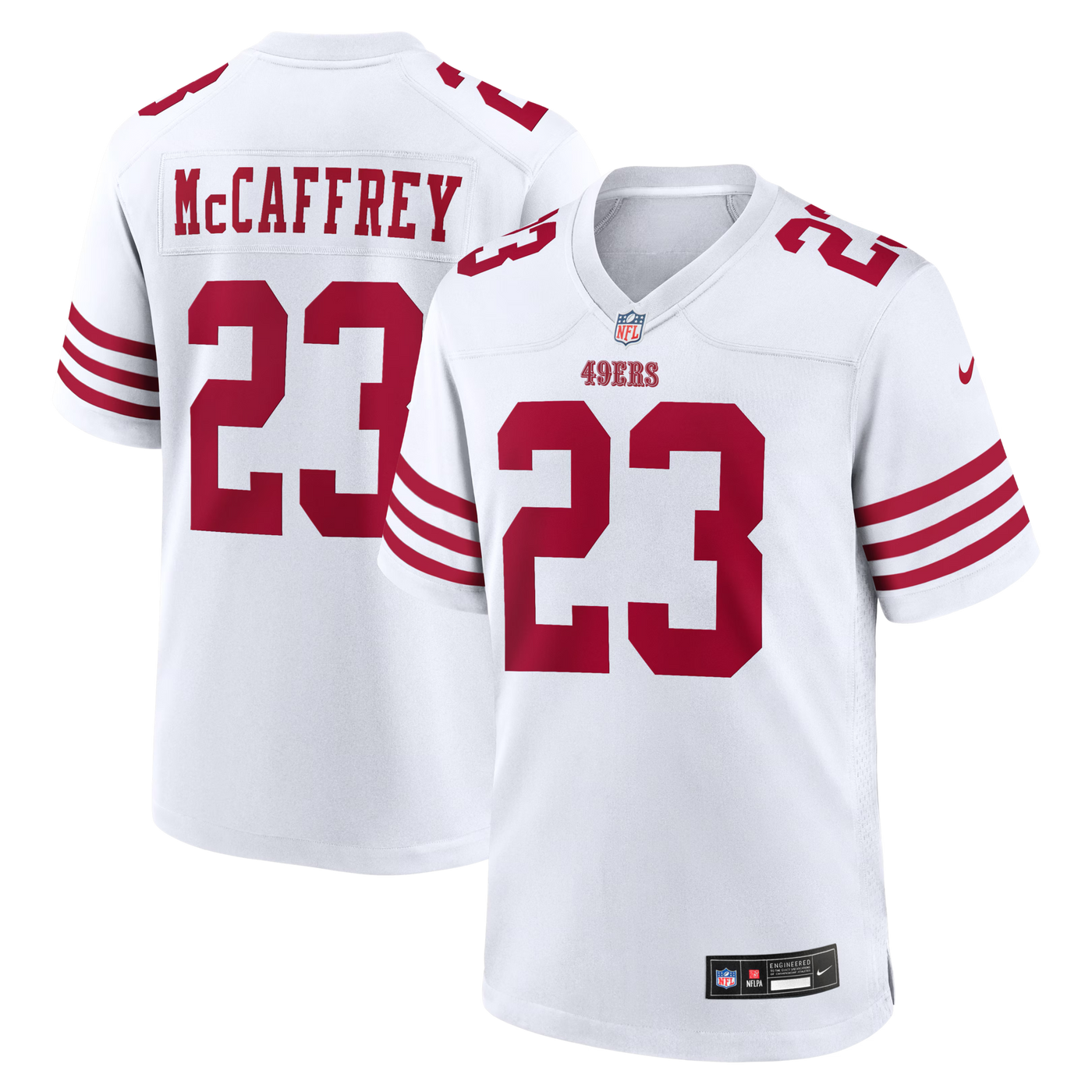 San Francisco 49ers Christian McCaffrey Nike White Game Player Jersey