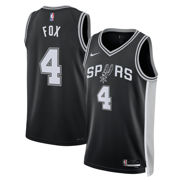 San Antonio Spurs Nike Icon Edition Swingman Jersey - Black - De'Aaron Fox