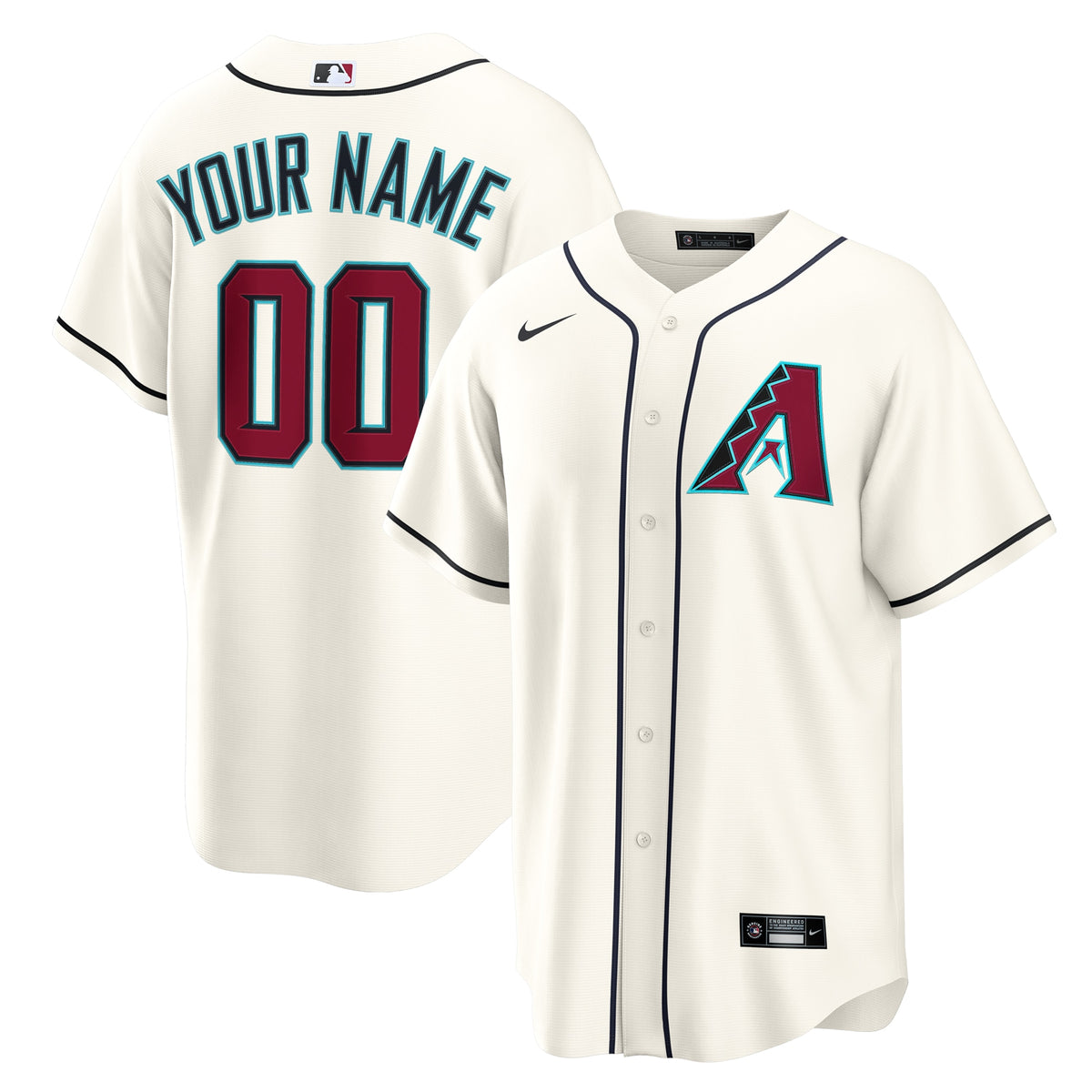 Arizona Diamondbacks Cream Home Custom Replica Jersey