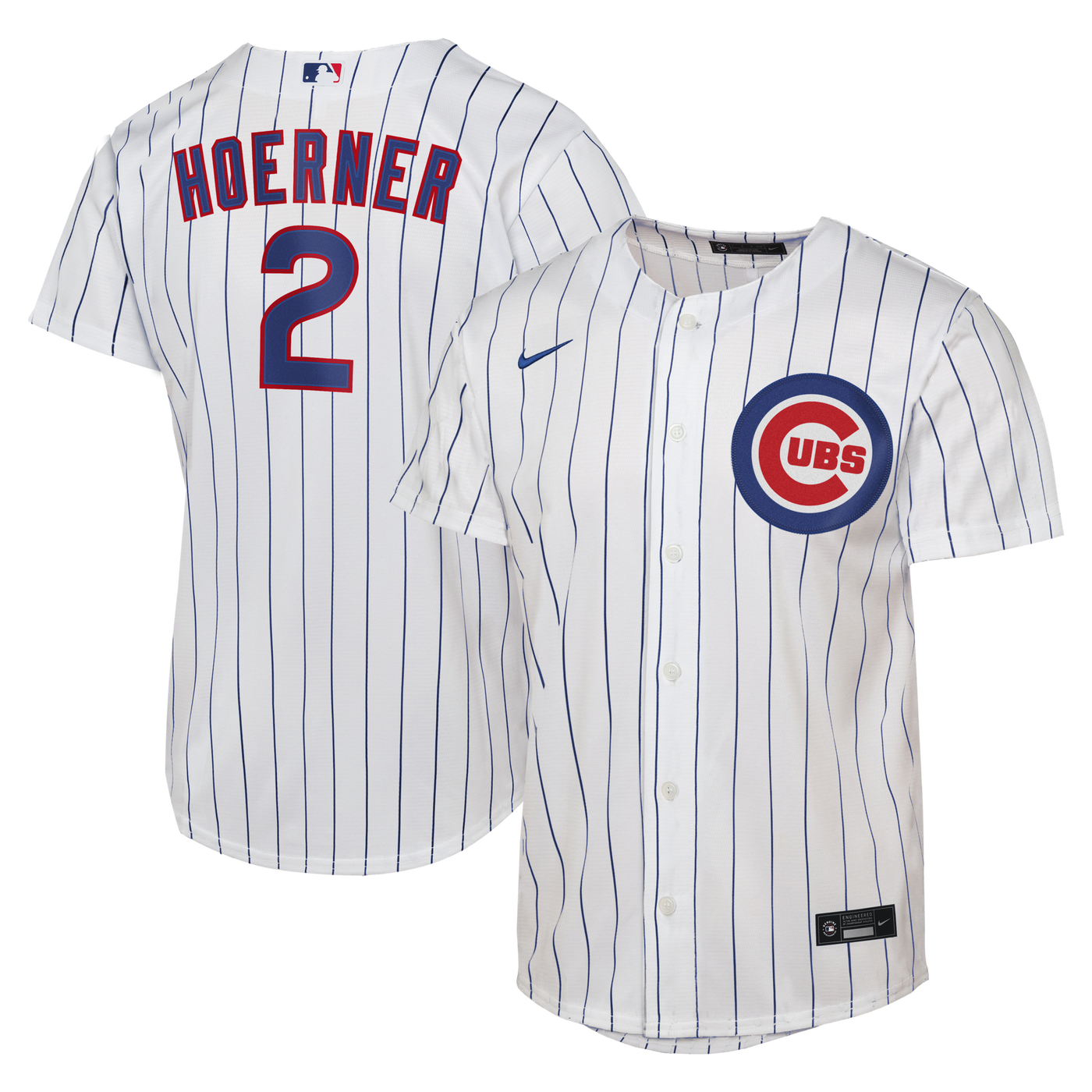 Male Chicago Cubs Nico Hoerner Nike White Home Replica Jersey