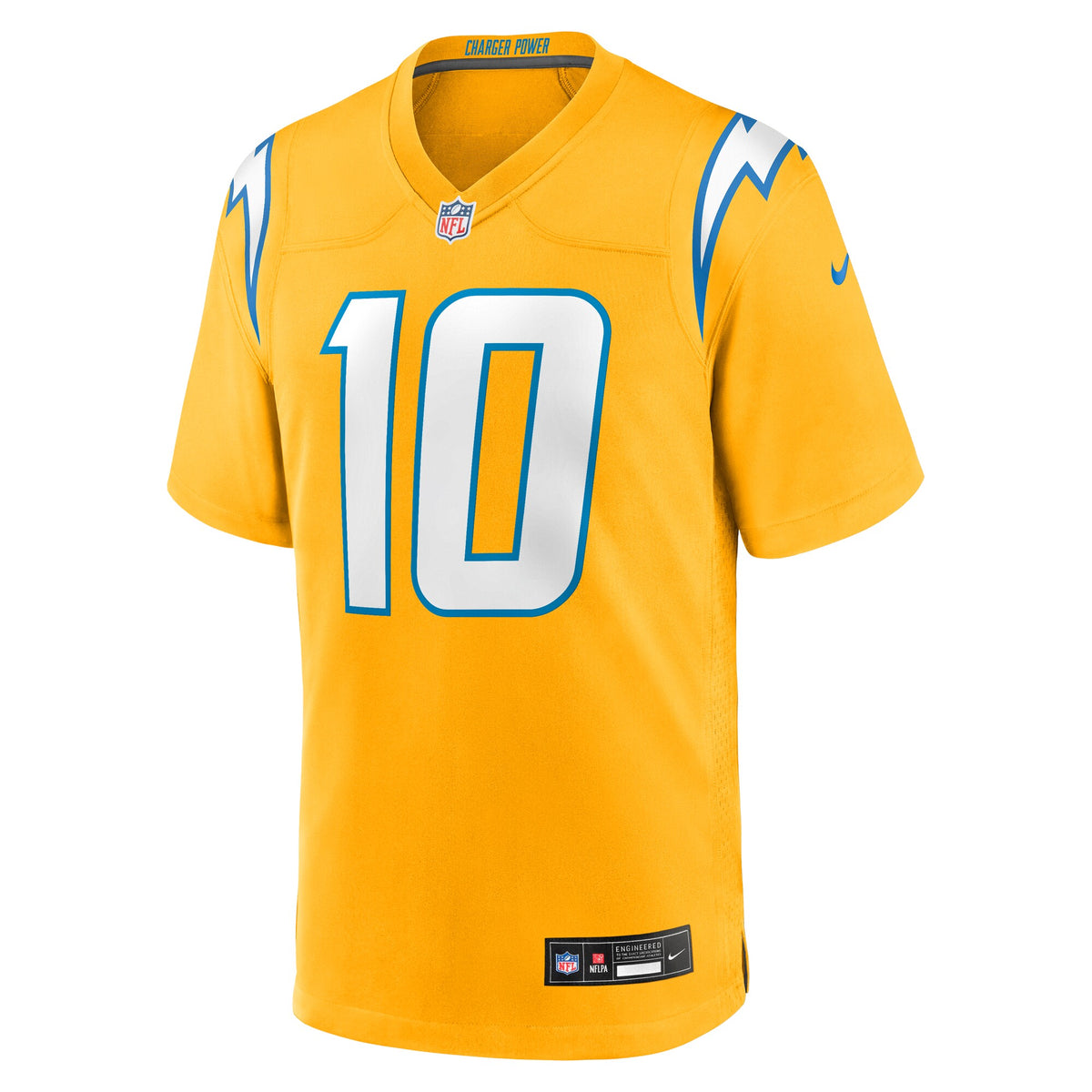 Los Angeles Chargers Justin Herbert Gold Alternate Charger Power Game Player Jersey