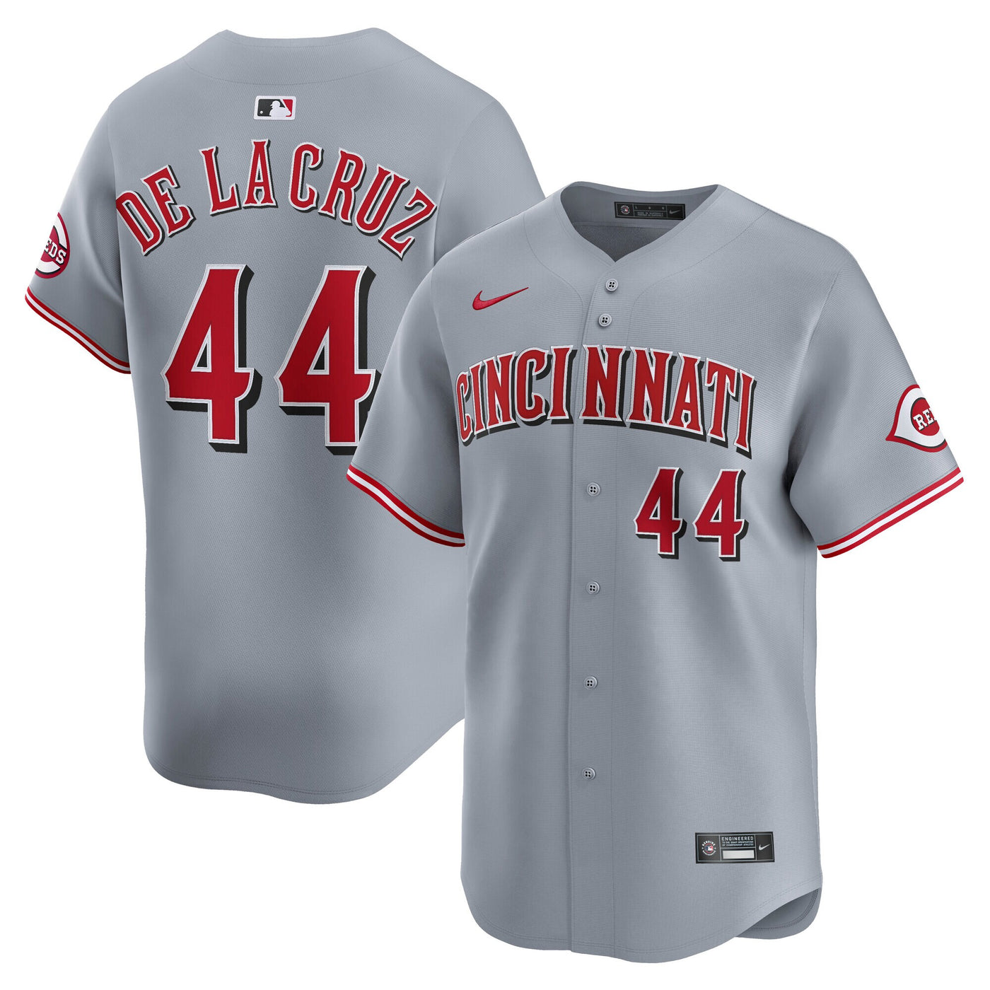Cincinnati Reds Elly De La Cruz Nike Gray Road Limited Player Jersey