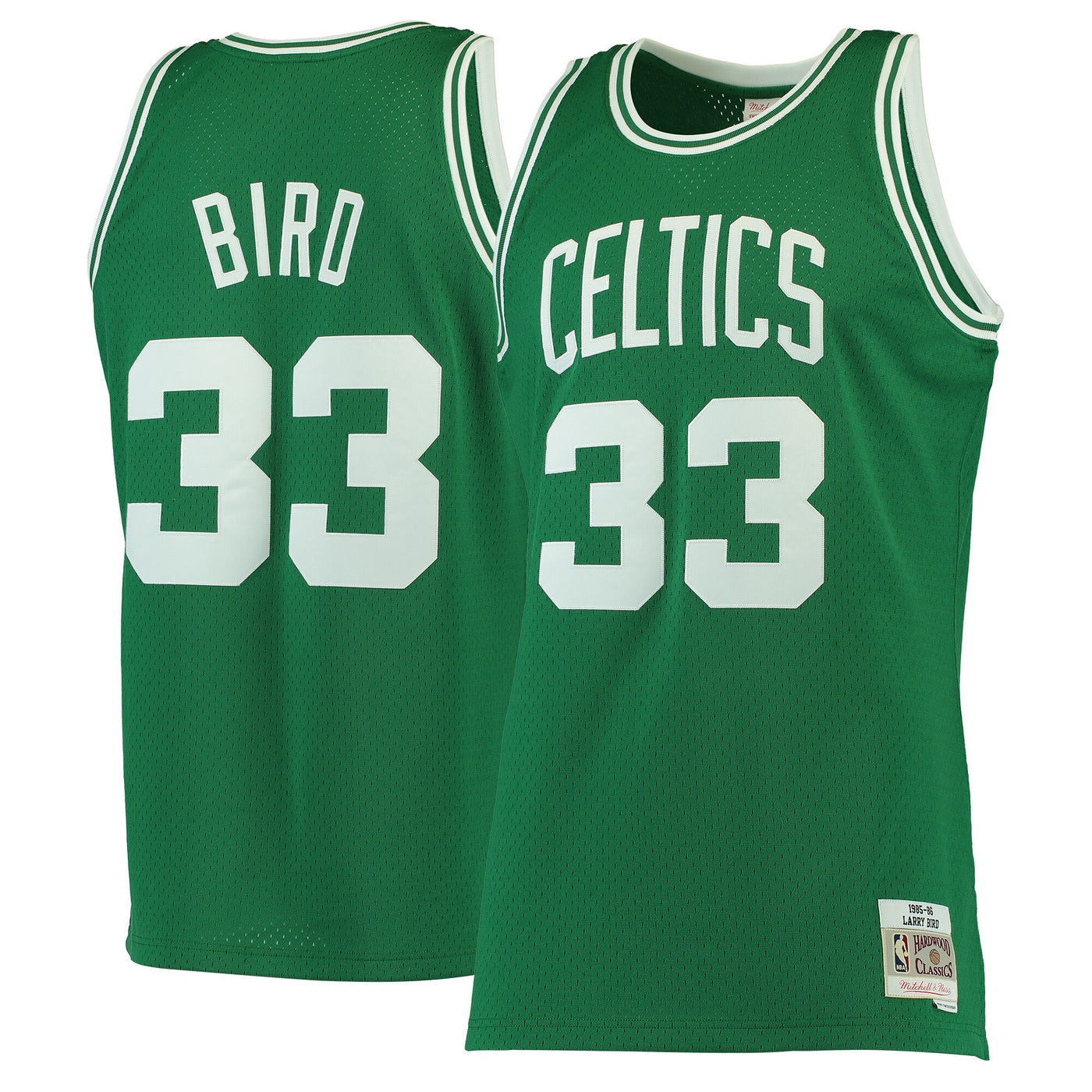 Mitchell & Ness Larry Bird Kelly Green Boston Celtics 1985-86 Hardwood Classics Swingman Jersey