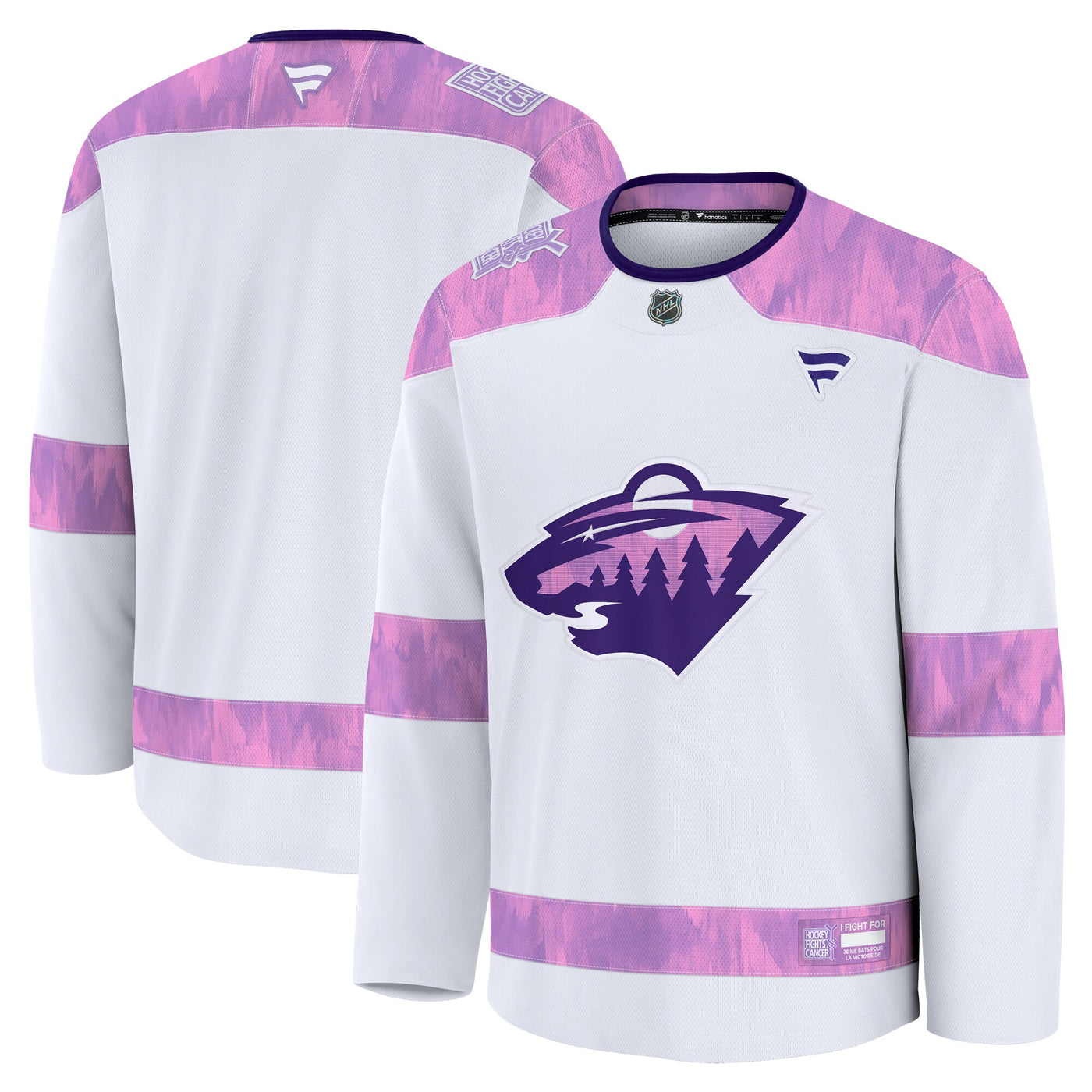 Minnesota Wild Fanatics White 2024 Hockey Fights Cancer Practice Jersey