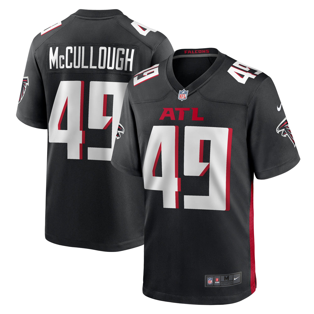 Atlanta Falcons Liam McCullough Black Team Game Jersey