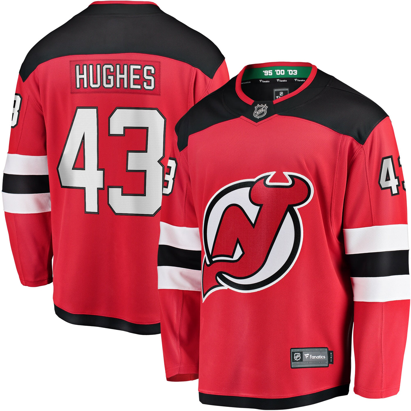 New Jersey Devils Luke Hughes Fanatics Red Home Breakaway Player Jersey