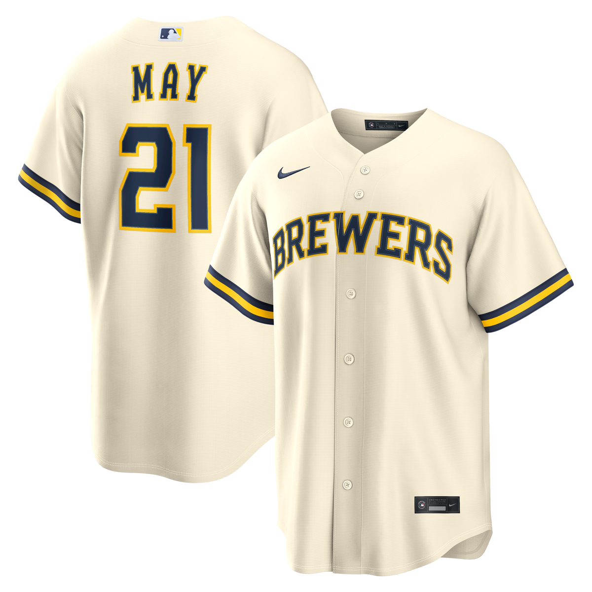 Milwaukee Brewers Dustin May Cream Home Replica Jersey