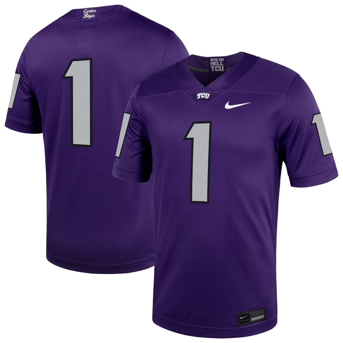 #1 TCU Horned Frogs Untouchable Football Jersey – Purple