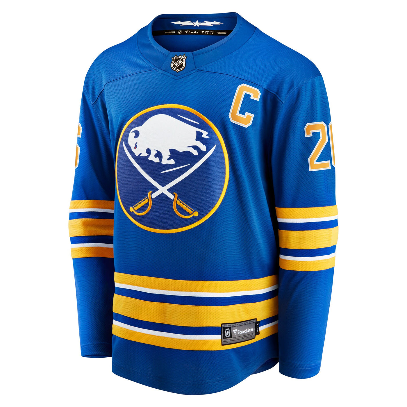 Buffalo Sabres Rasmus Dahlin Fanatics Royal Home Captain Patch Breakaway Jersey
