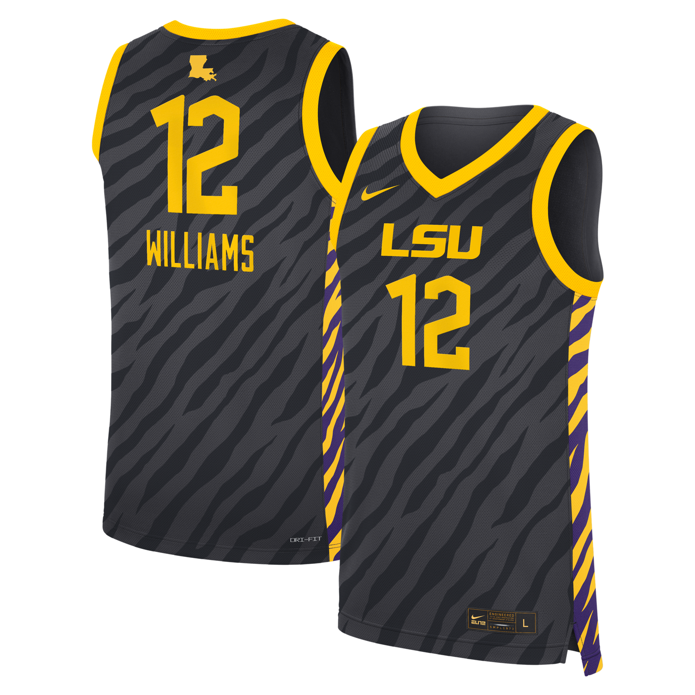 Nike Mikaylah Williams Anthracite LSU Tigers Replica Basketball Jersey