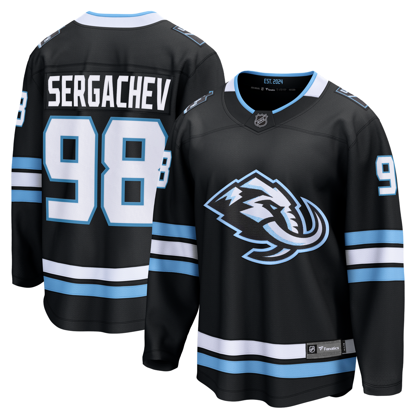 Utah Mammoth Mikhail Sergachev Fanatics Black Home Breakaway Player Jersey