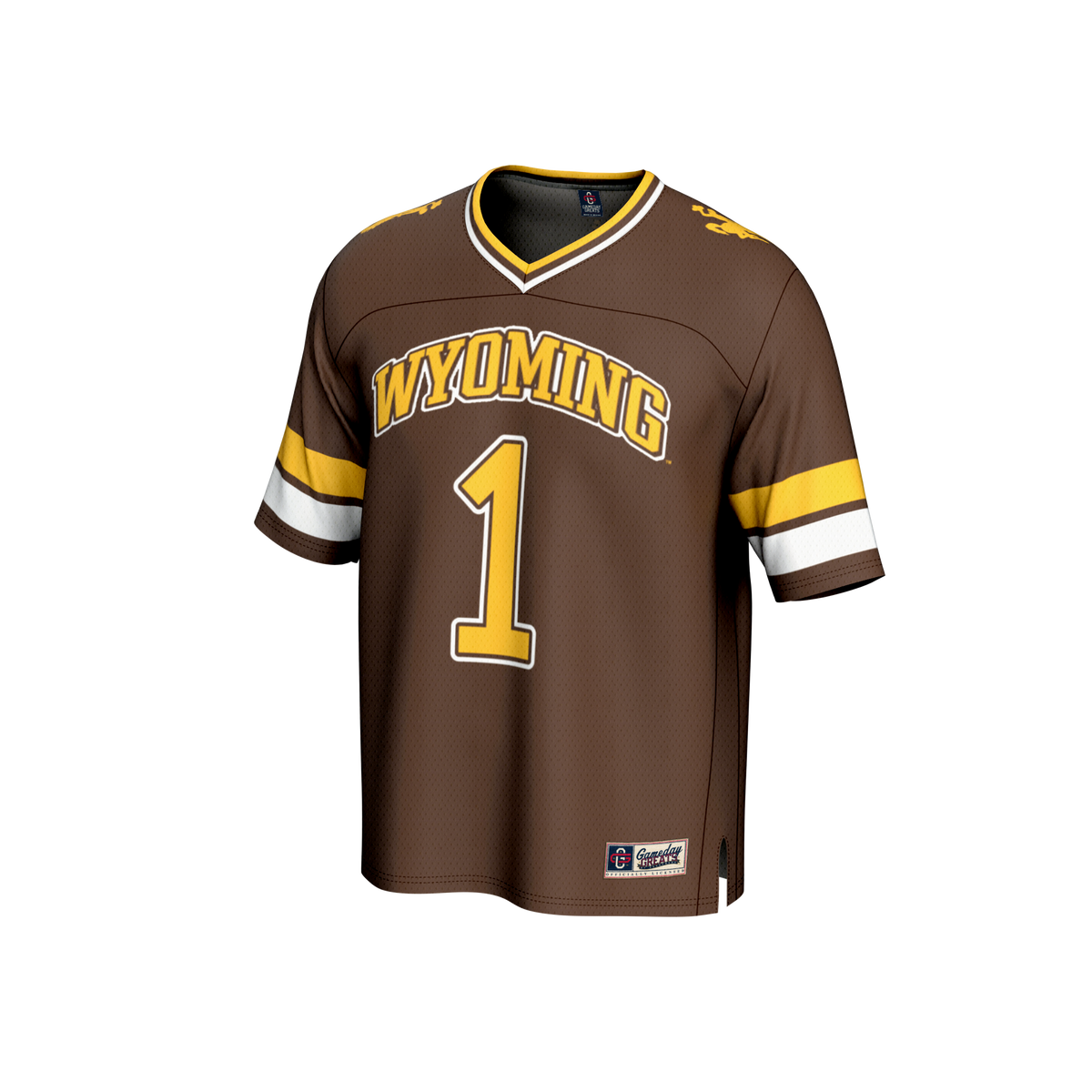 #1 Wyoming Cowboys GameDay Greats Collegiate Football Fashion Jersey - Brown