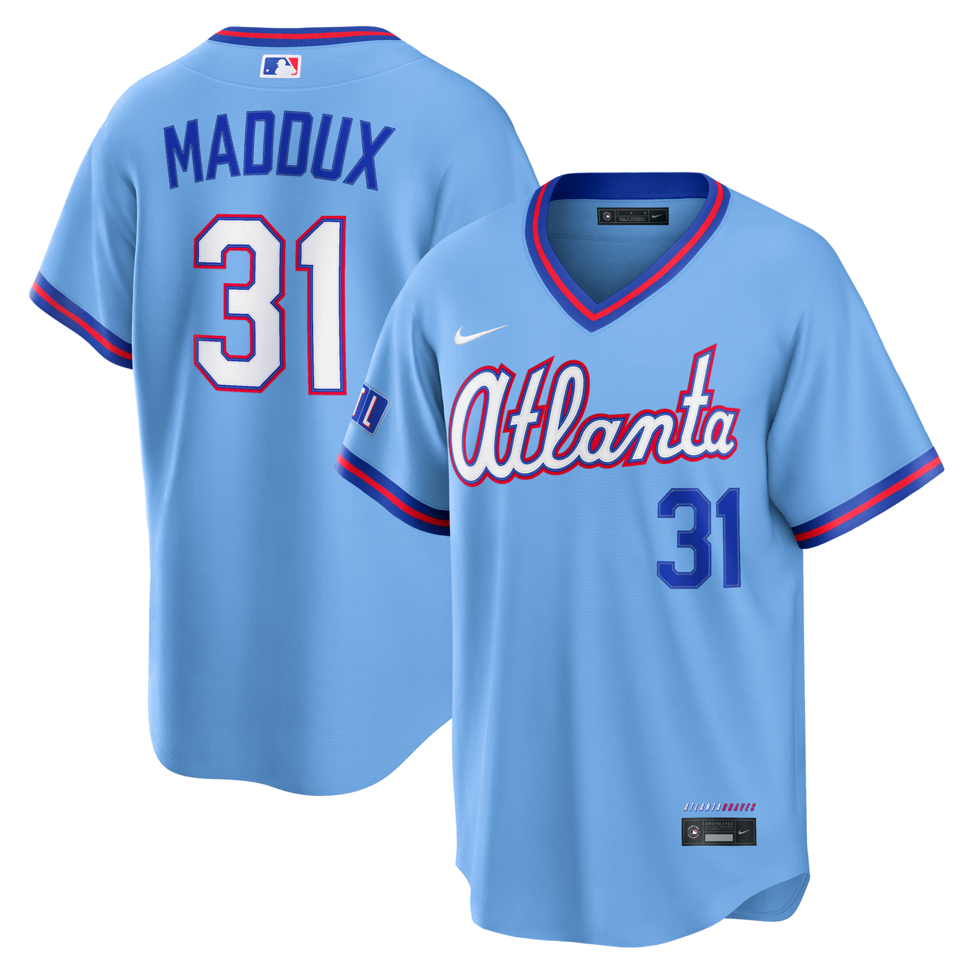 Atlanta Braves Greg Maddux Nike Powder Blue 2026 City Connect Stadium Jersey