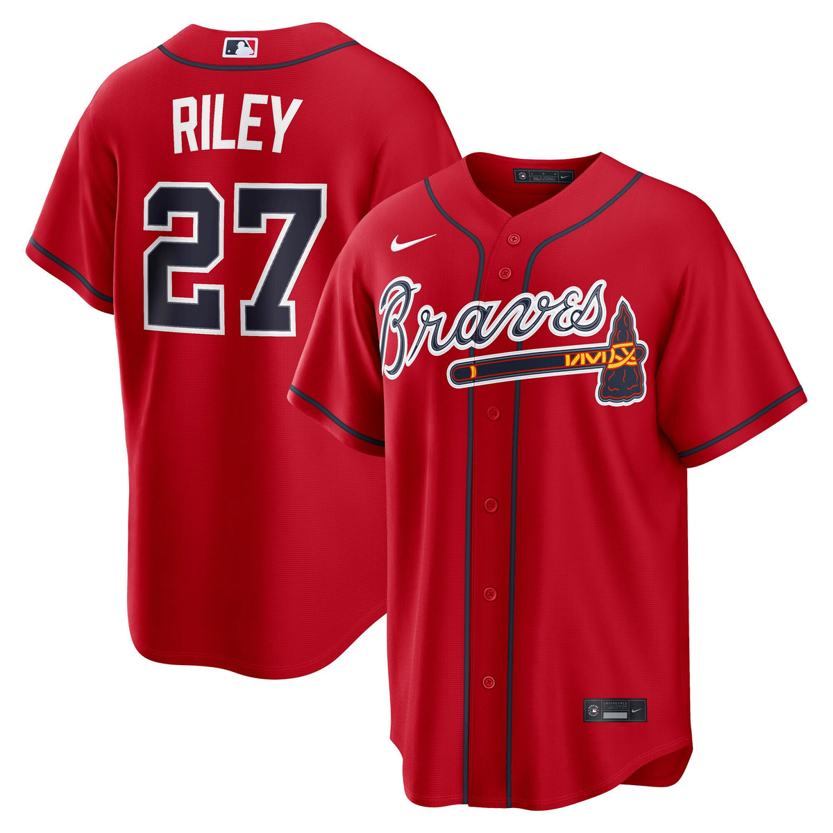 Atlanta Braves Austin Riley Red Alternate 2 Replica Jersey