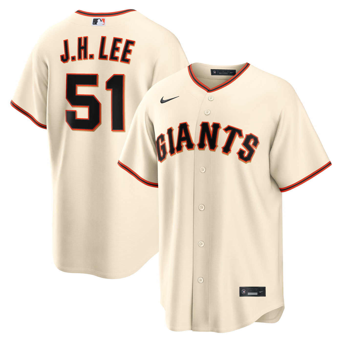 San Francisco Giants Jung Hoo Lee Nike Cream Home Replica Jersey