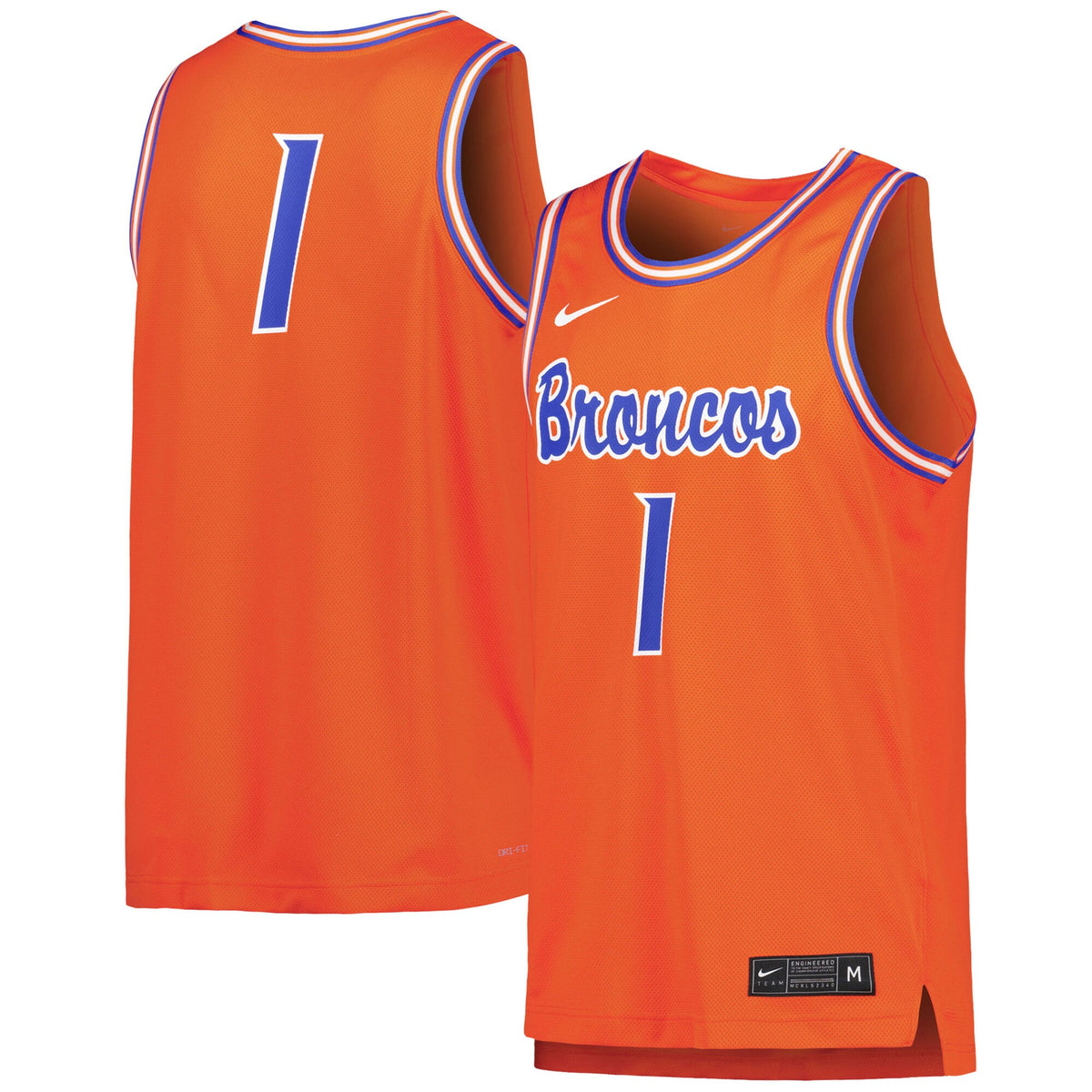 #1 Boise State Broncos Replica Basketball Jersey - Orange