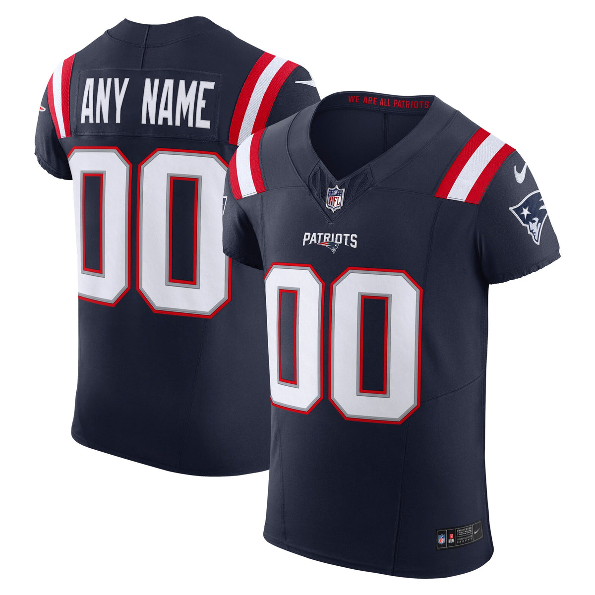 New England Patriots Navy Vapor F.U.S.E. Elite Custom Jersey