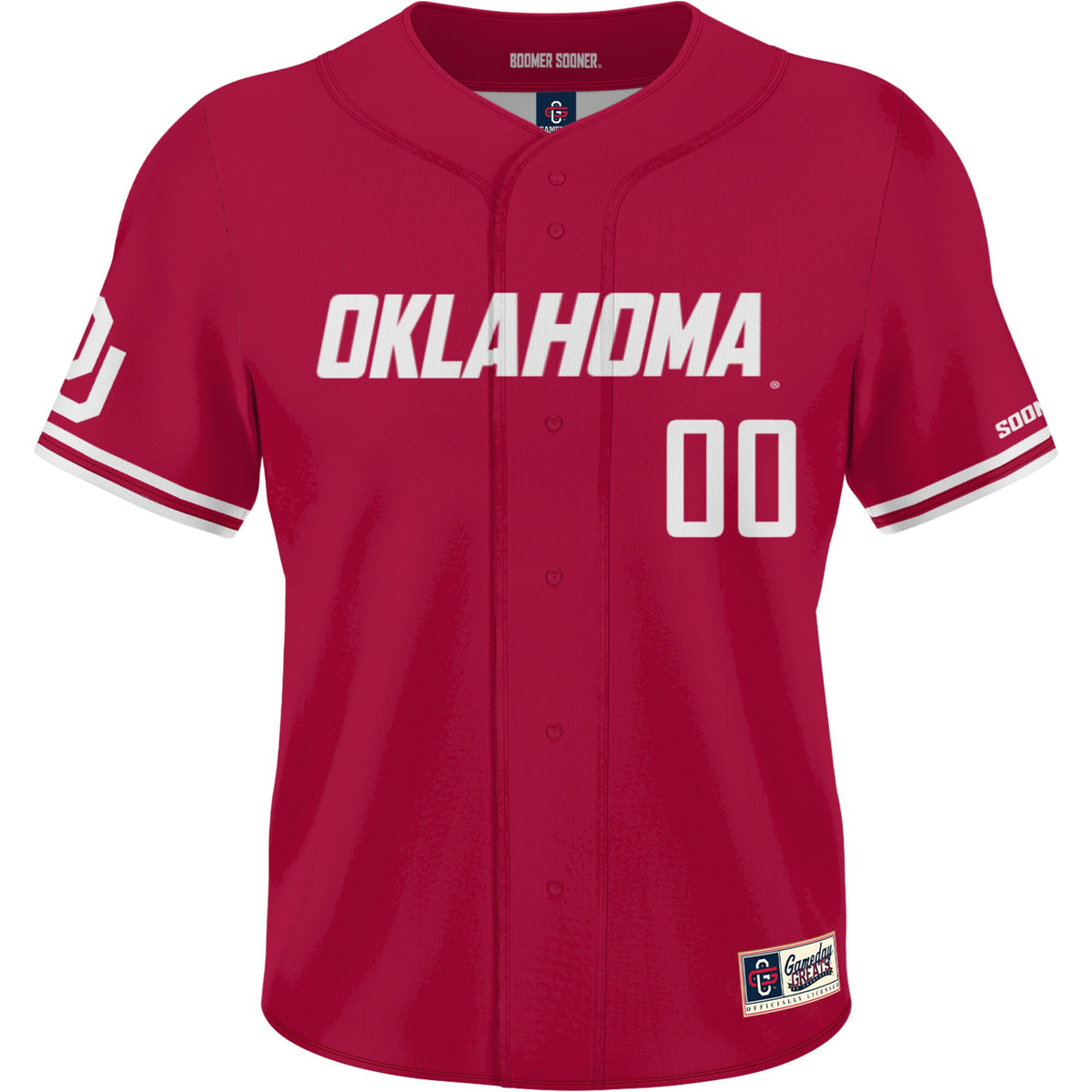 Oklahoma Sooners GameDay Greats NIL Pick-A-Player Lightweight Baseball Jersey - Crimson