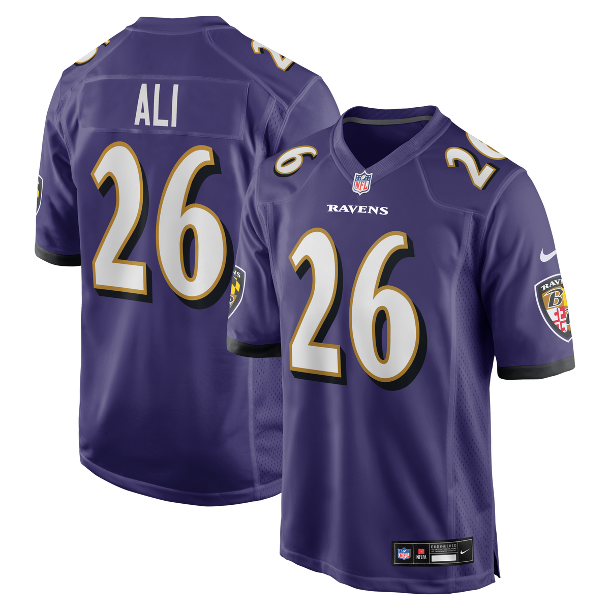 Baltimore Ravens Rasheen Ali Purple Team Game Jersey