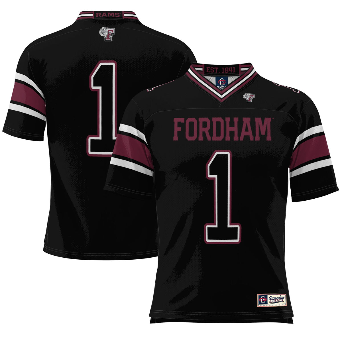 #1 Fordham Rams GameDay Greats Endzone Football Jersey - Black