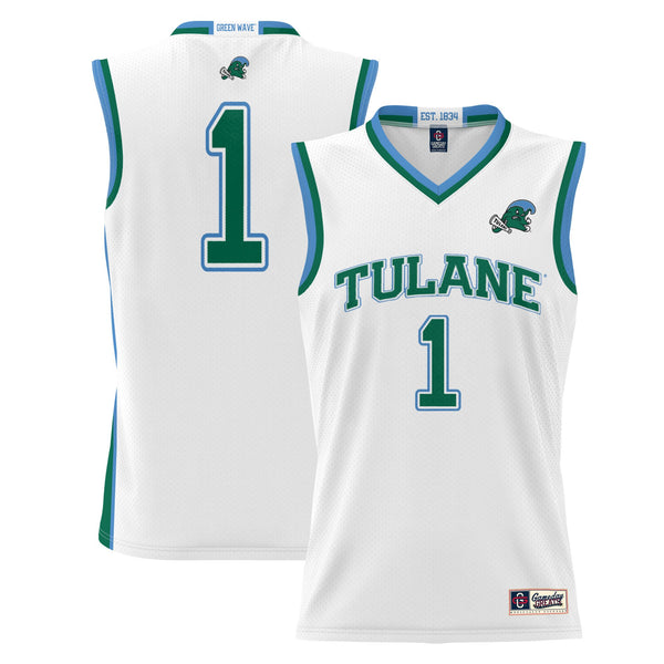Male GameDay Greats #1 White Tulane Green Wave Lightweight Basketball Jersey