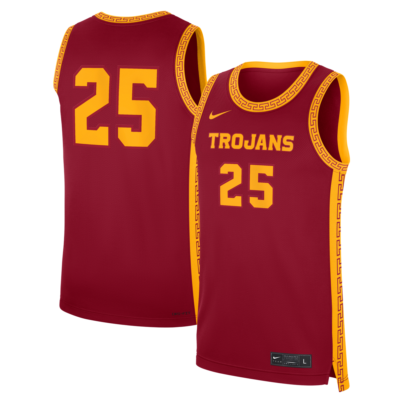 Nike #25 Cardinal USC Trojans Road Replica Basketball Jersey