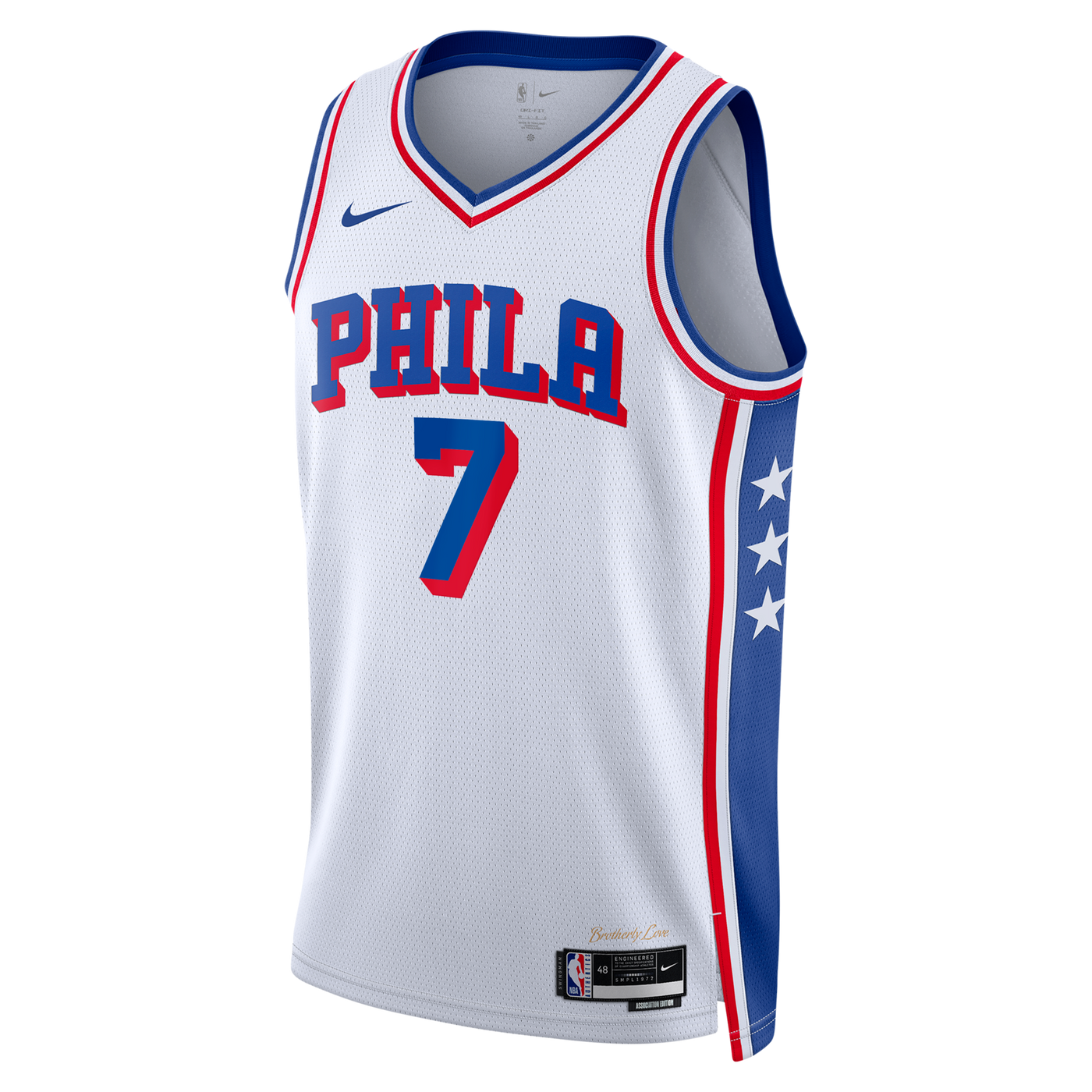 Philadelphia 76ers Nike Association Edition Swingman Jersey - White - Jaylen Brown