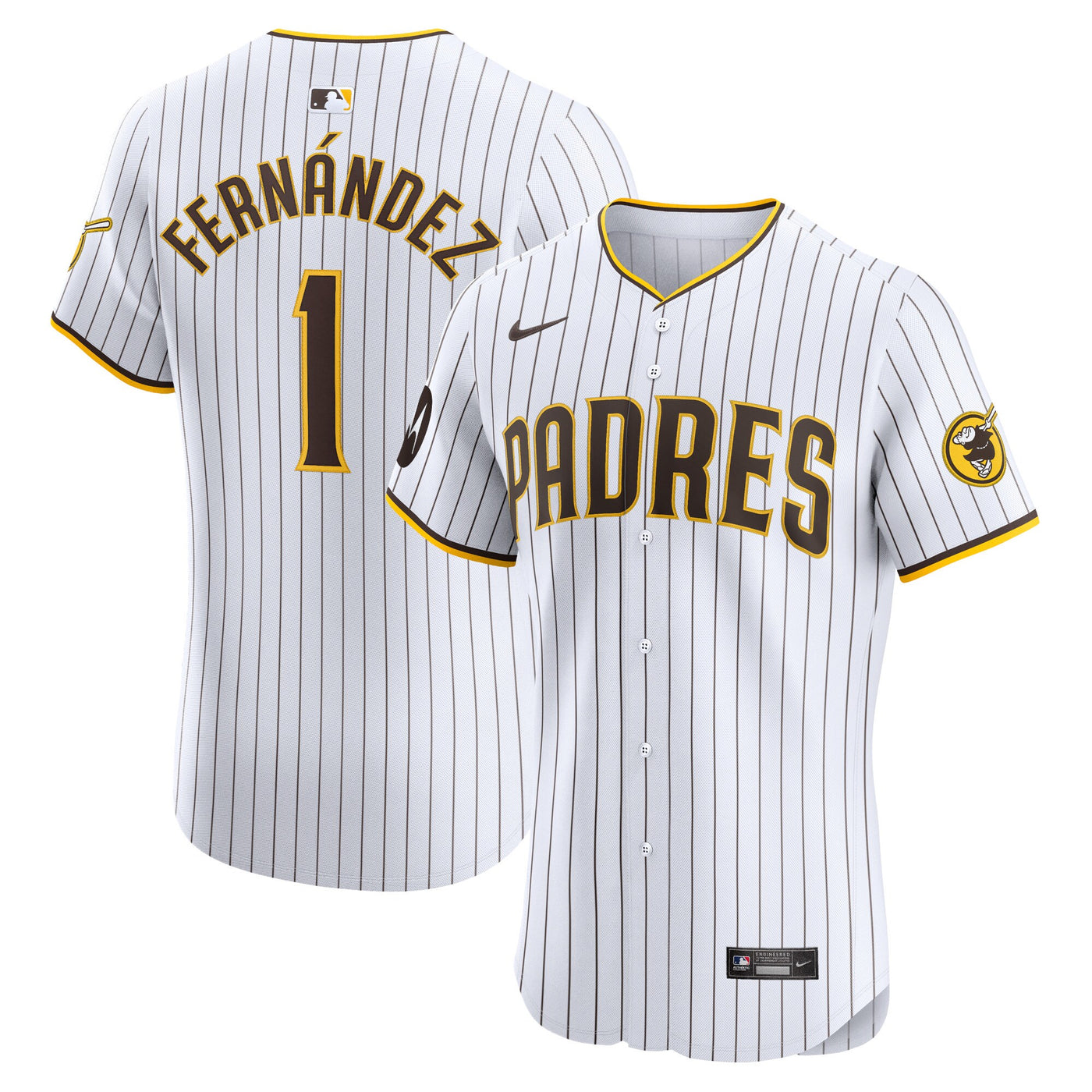 San Diego Padres Tony Fernández Nike White Home Elite Sponsor Patch Player Jersey