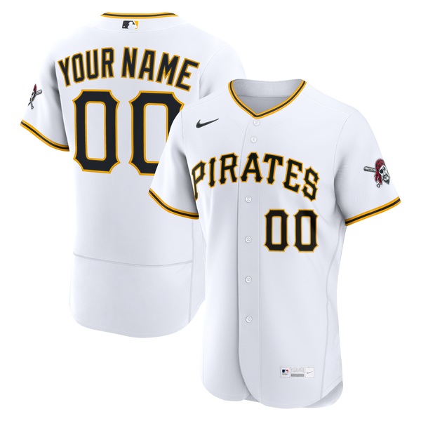 Pittsburgh Pirates White Home Authentic Custom Jersey