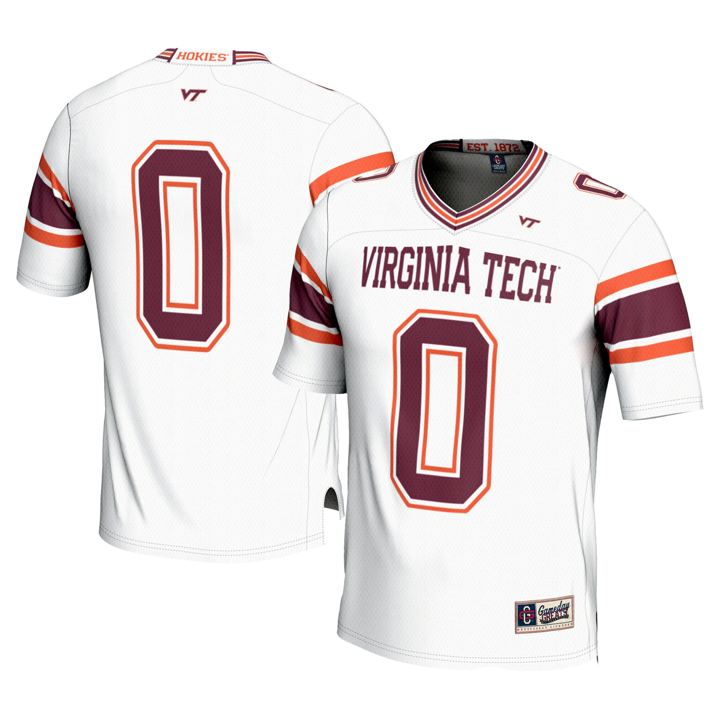 GameDay Greats #0 White Virginia Tech Hokies Football Jersey