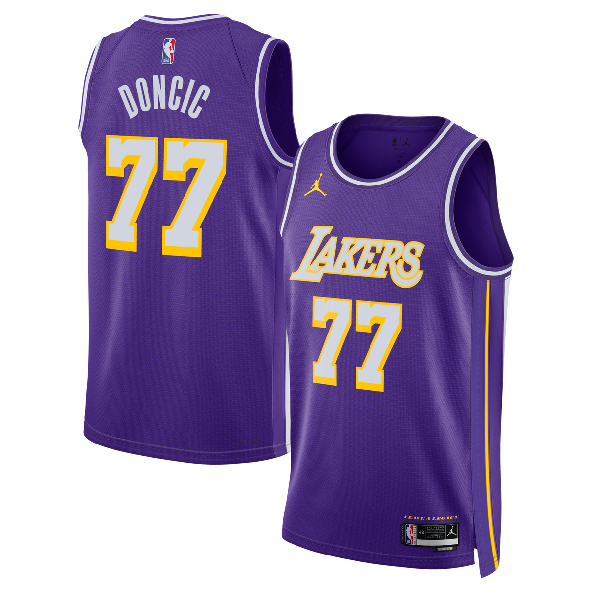 Los Angeles Lakers Jordan Brand Statement Edition Swingman Jersey - Purple - Luka Doncic -