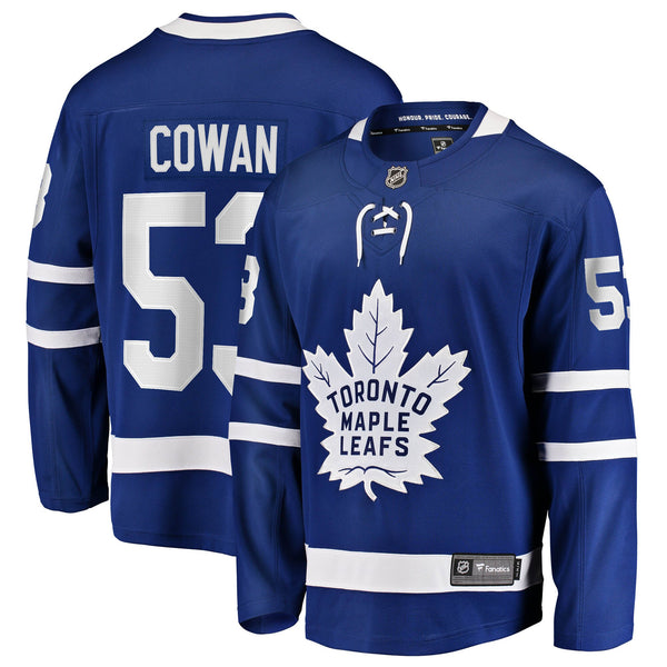 Toronto Maple Leafs Easton Cowan Fanatics Blue Home Breakaway Jersey