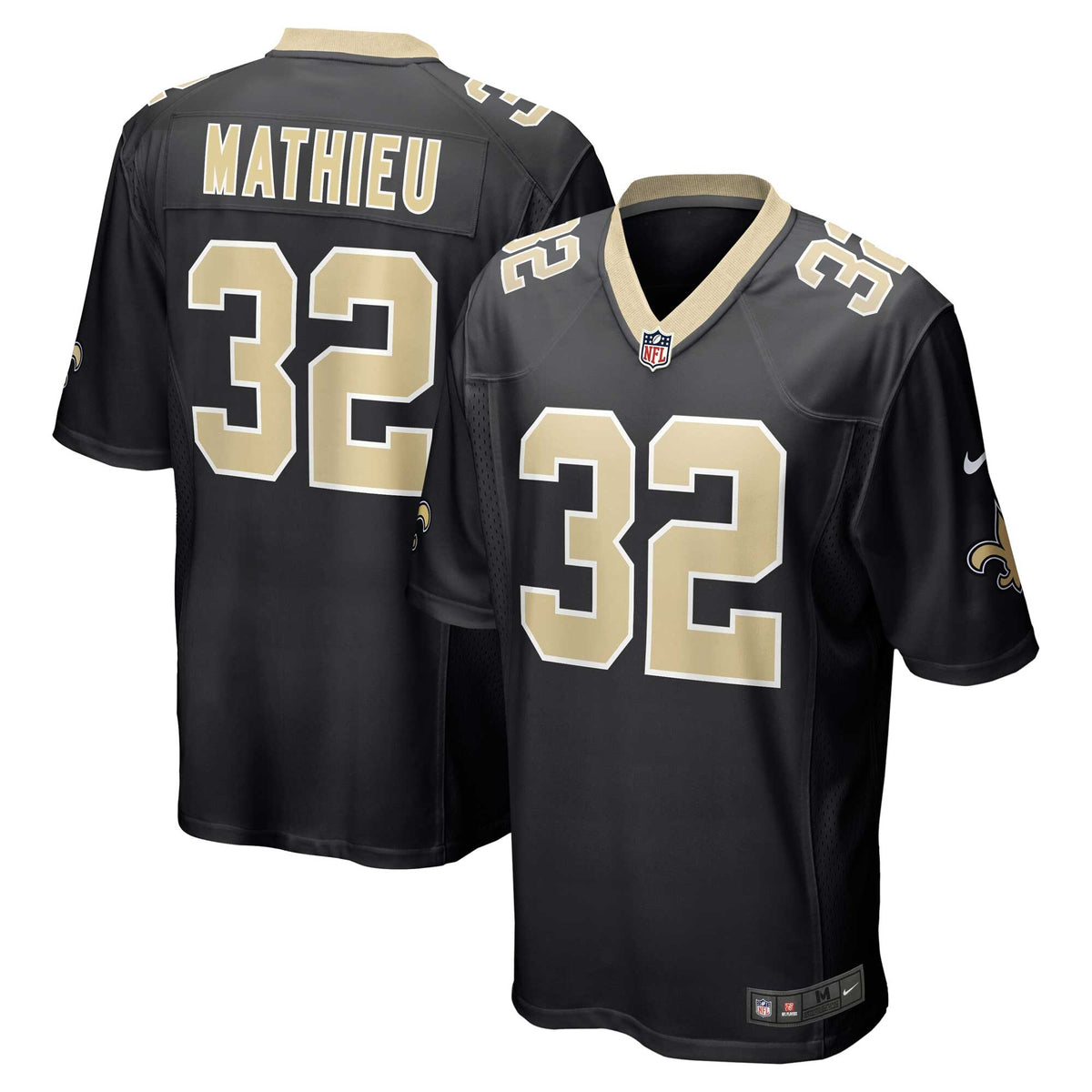 New Orleans Saints Tyrann Mathieu Black Game Jersey