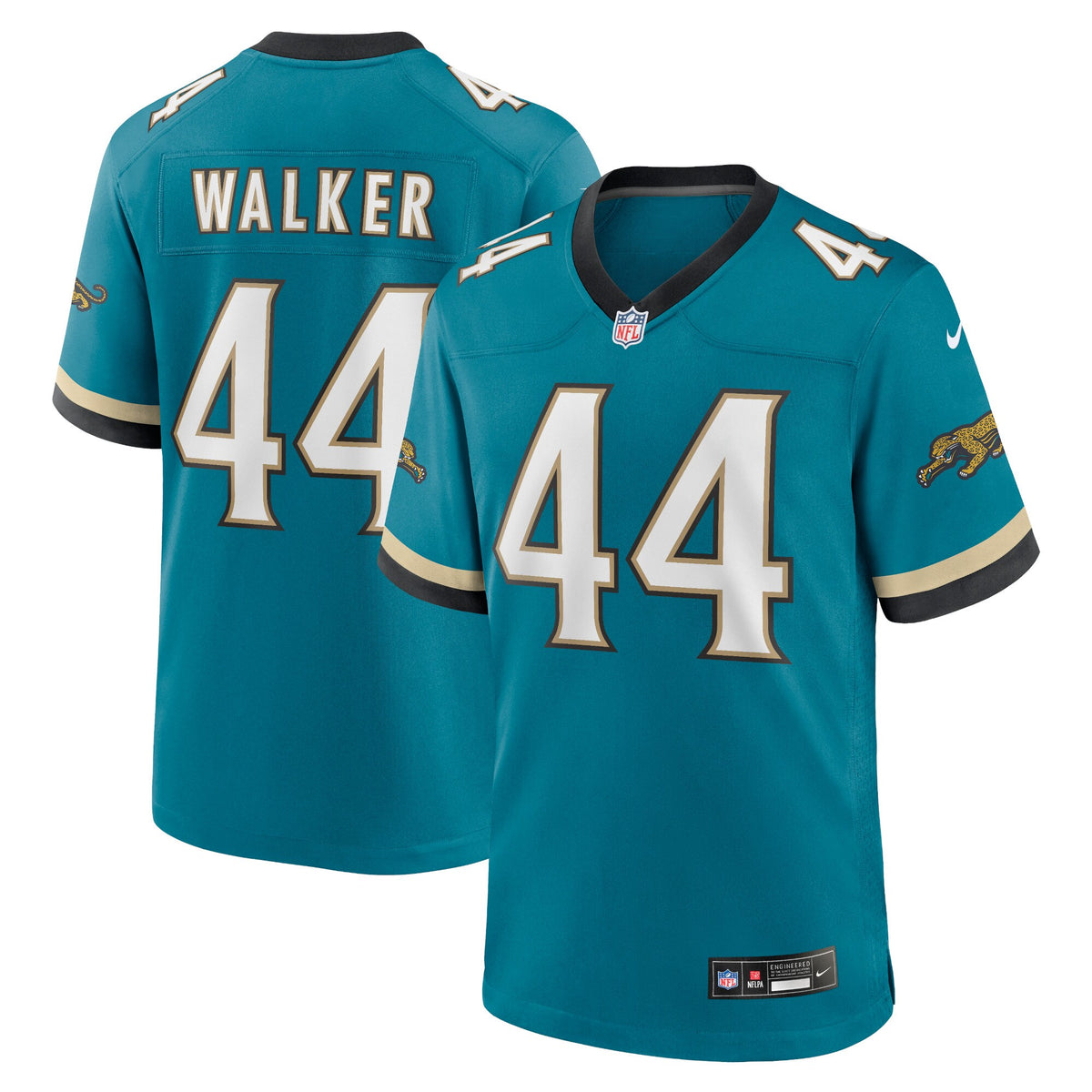 Jacksonville Jaguars Travon Walker Teal Prowler Throwback Player Game Jersey