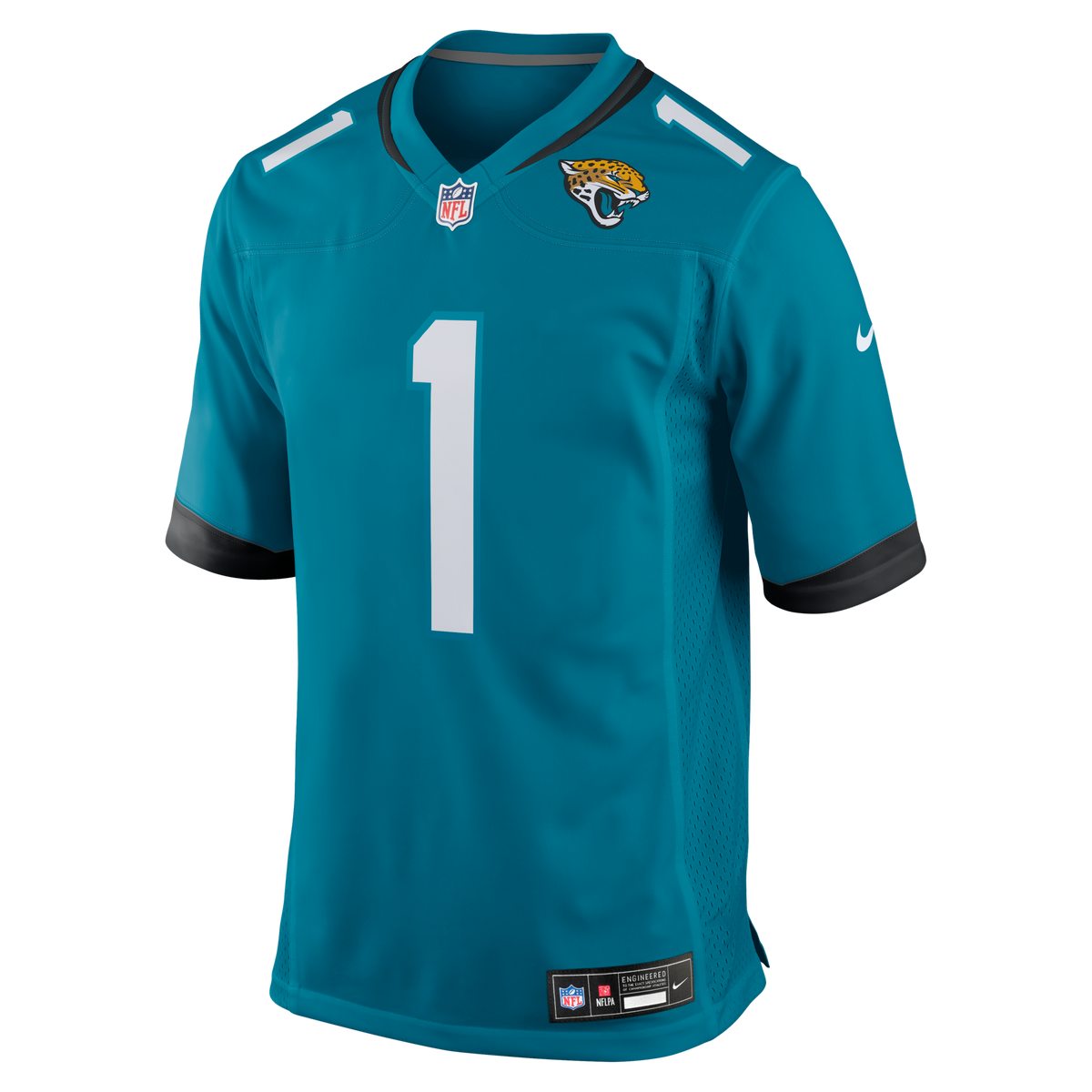 Jacksonville Jaguars Number 1 Dad Teal Game Jersey