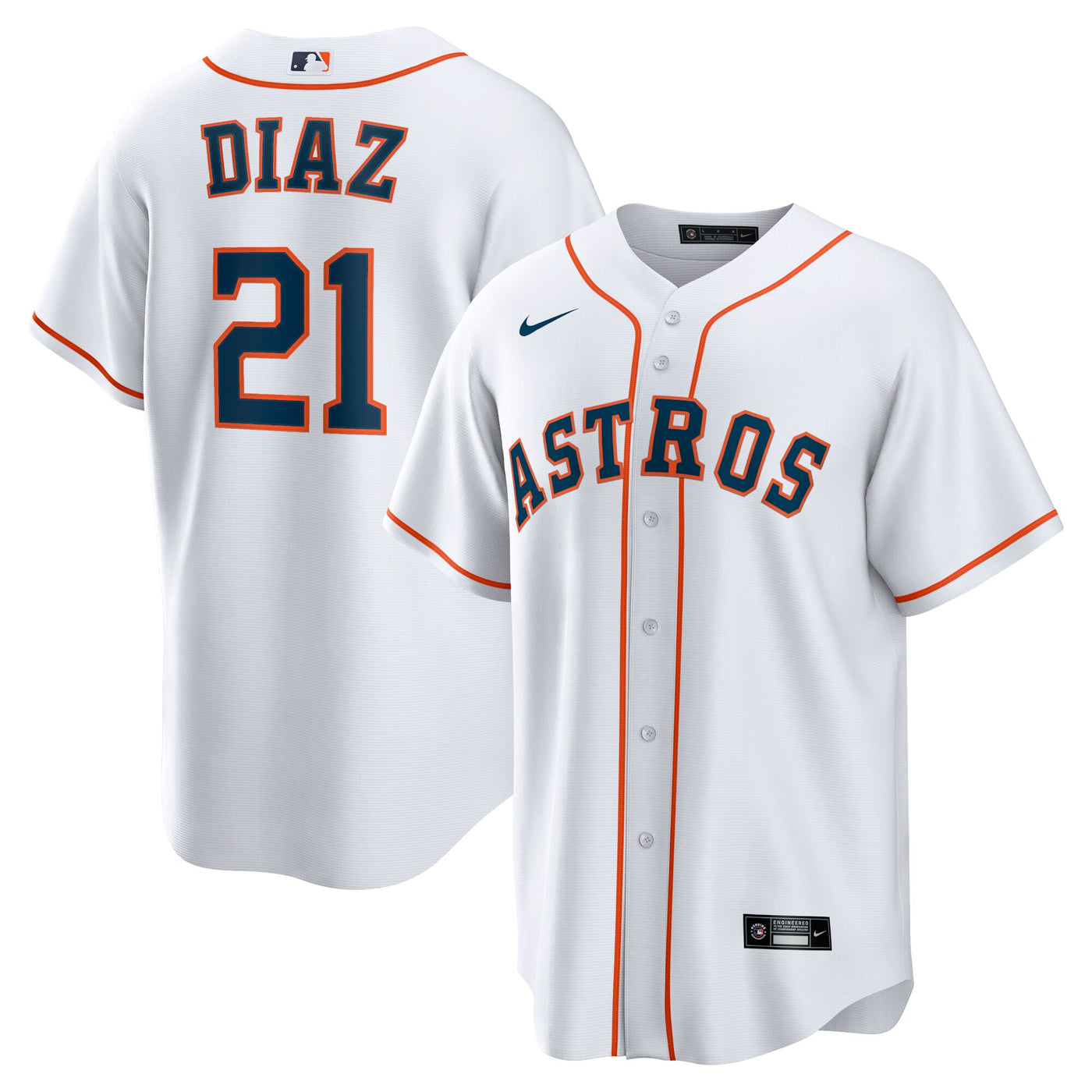 Houston Astros Yainer Diaz Nike White Home Replica Jersey