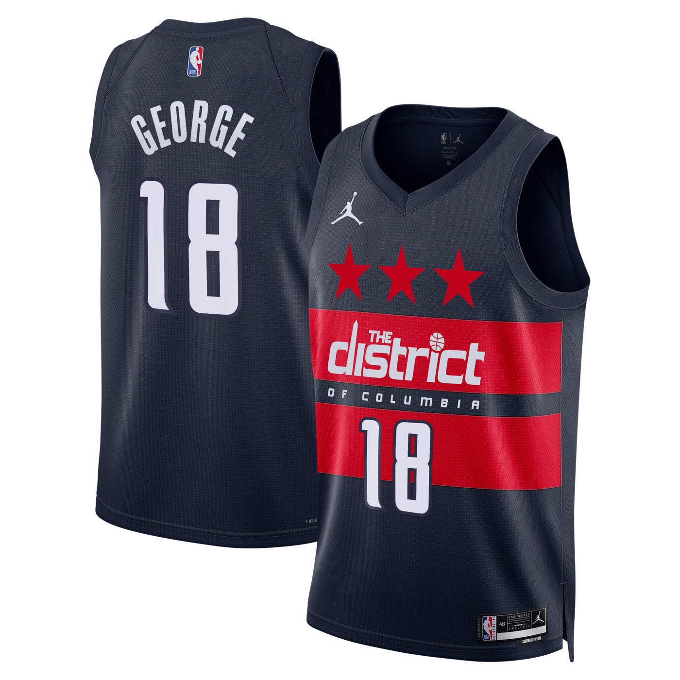 Washington Wizards Jordan Brand Statement Edition Swingman Jersey - Navy - Kyshawn George -