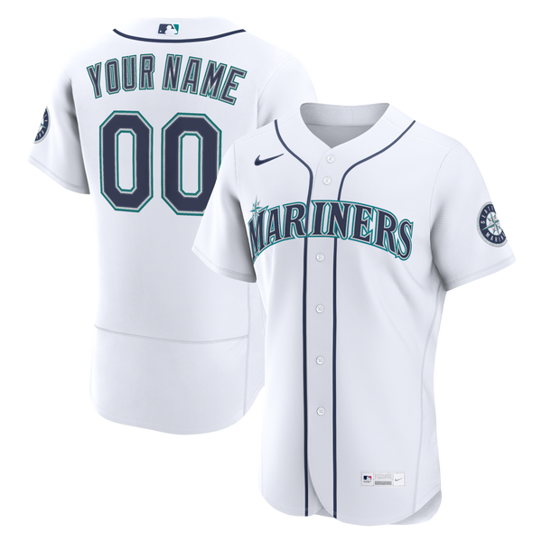 Seattle Mariners White Home Authentic Custom Jersey